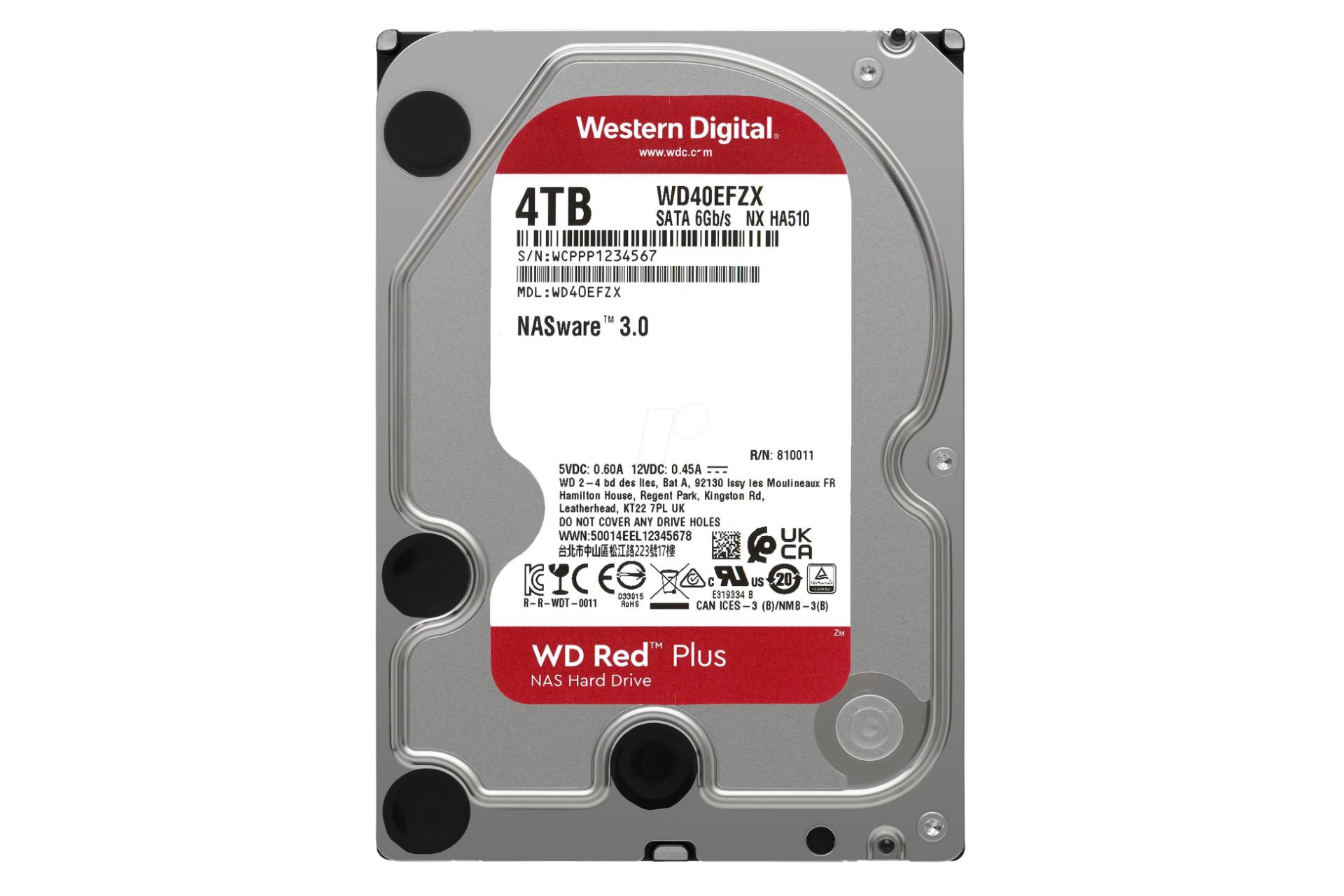 هارد دیسک وسترن دیجیتال Western Digital Red Plus WD40EFZX 3.5 Inch 4TB ظرفیت 4 ترابایت
