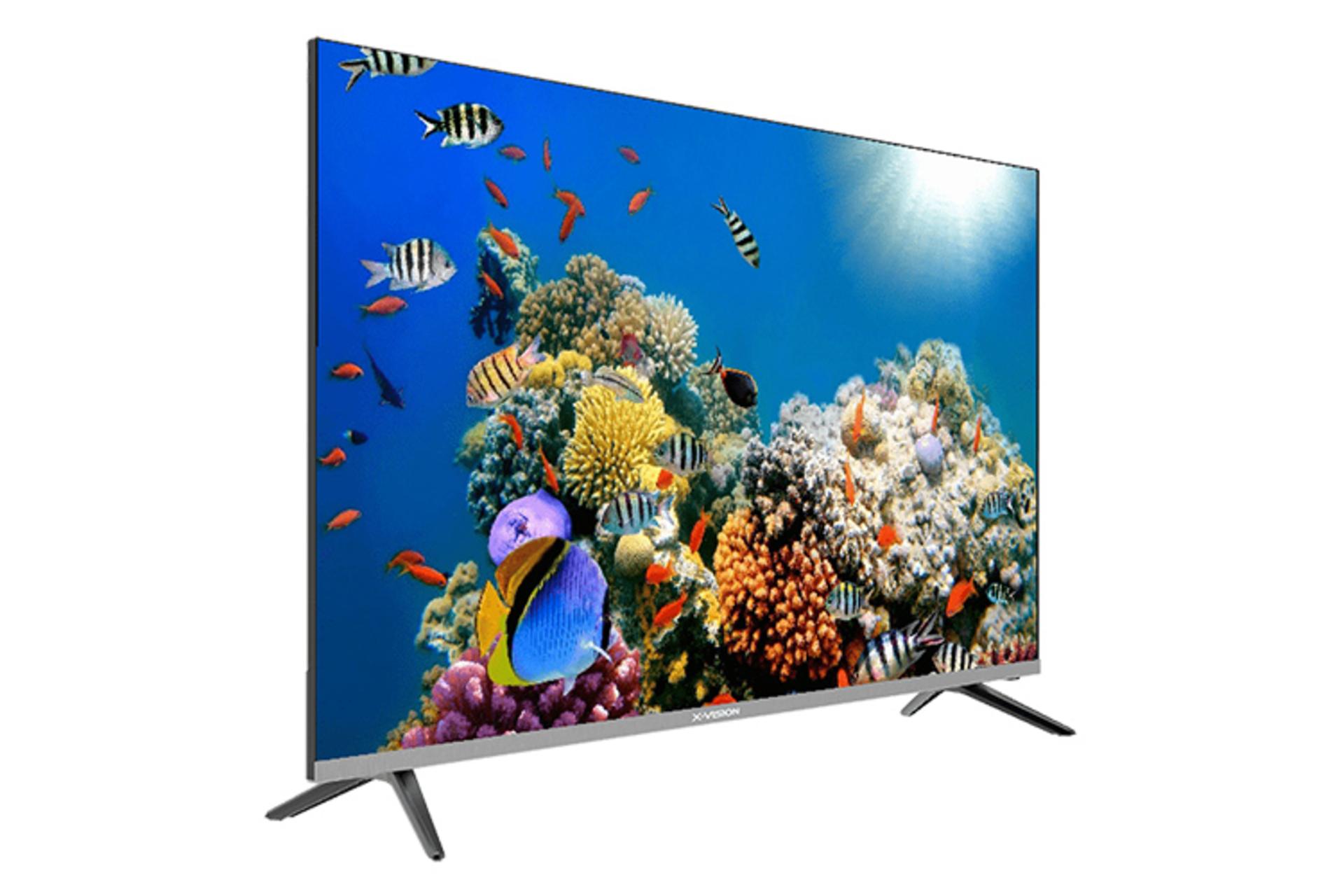 نمای نیمرخ چپ تلویزیون ایکس ویژن 43XC630 و نمایش پایه ها