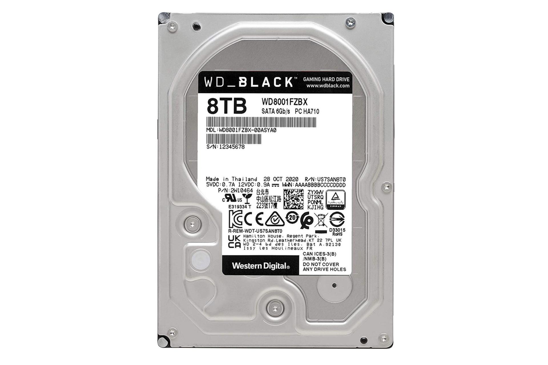 نمای پشت هارد دیسک وسترن دیجیتال Black WD8001FZBX ظرفیت 8 ترابایت