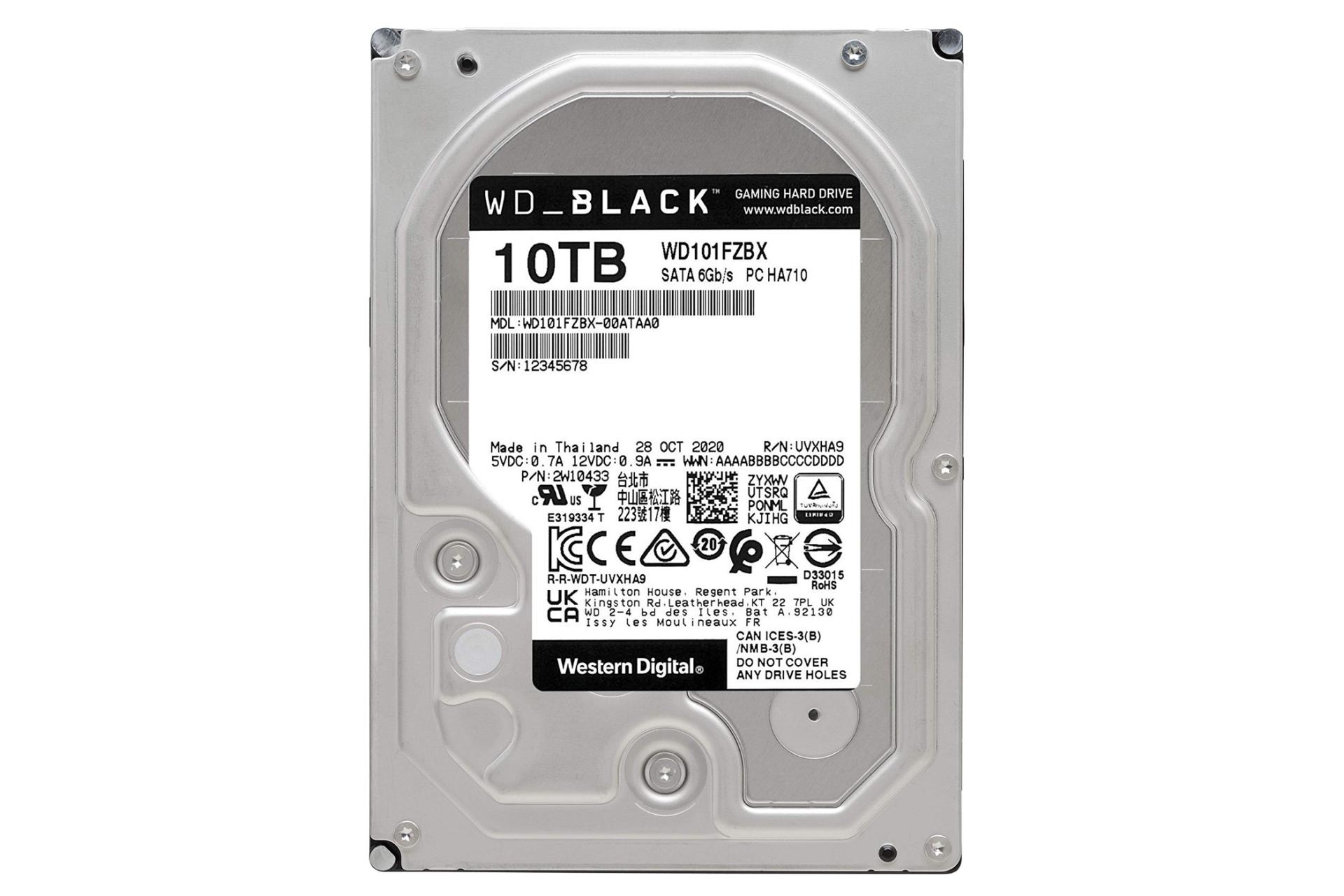 نمای پشت هارد دیسک وسترن دیجیتال Black WD101FZBX ظرفیت 10 ترابایت