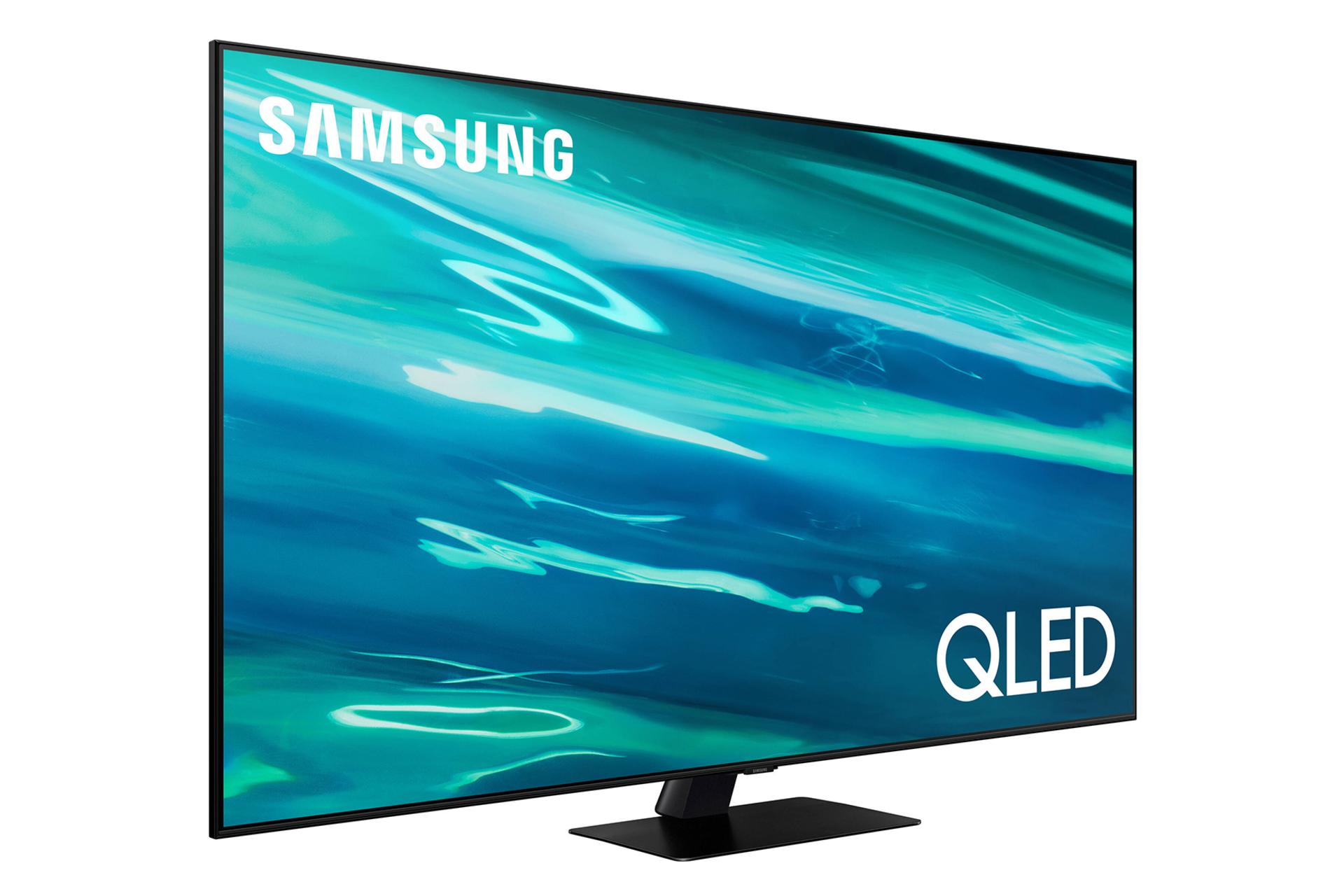 نمای نیمرخ چپ تلویزیون QLED سامسونگ Q80A