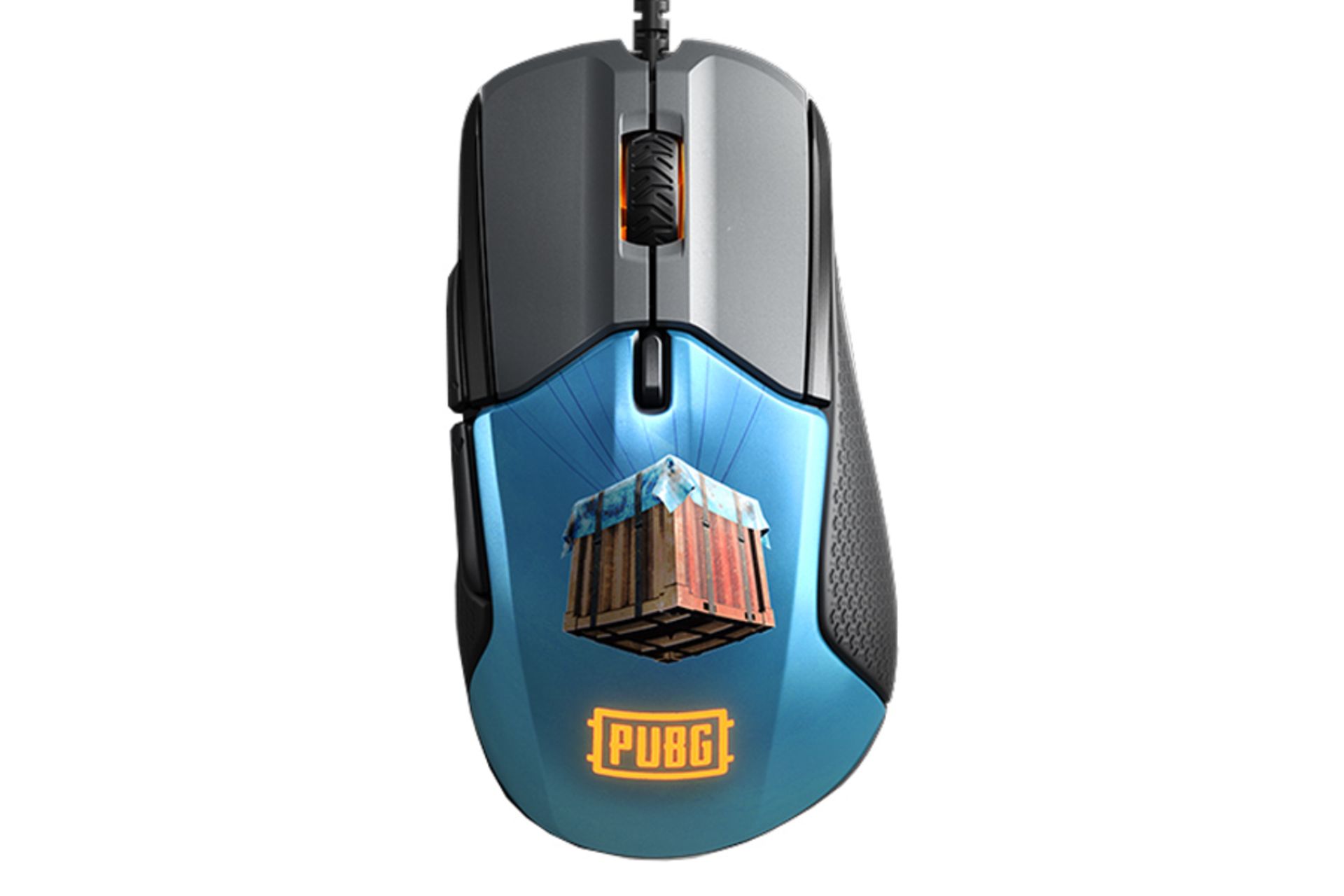 نمای روبرو ماوس استیل سریز RIVAL 310 PUBG EDITION