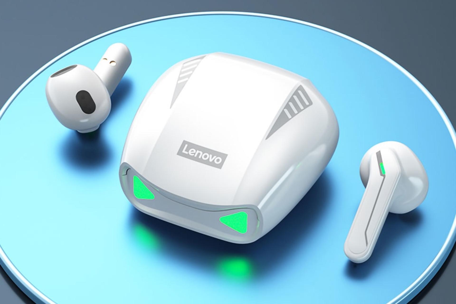 نمای بالا ایرباد بی سیم لنوو Lenovo Thinkplus LivePods XT85 سفید