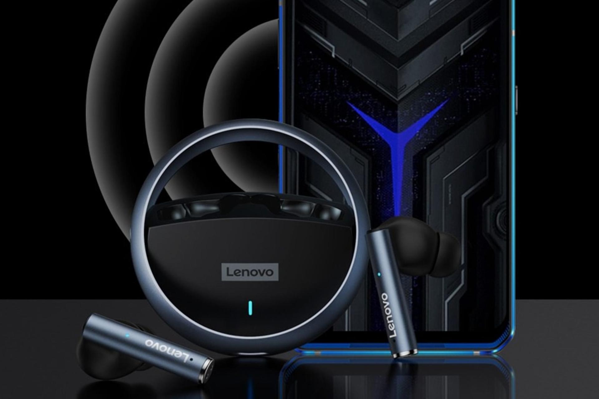 نمای روبرو ایرباد بی سیم لنوو Lenovo LivePods LP60