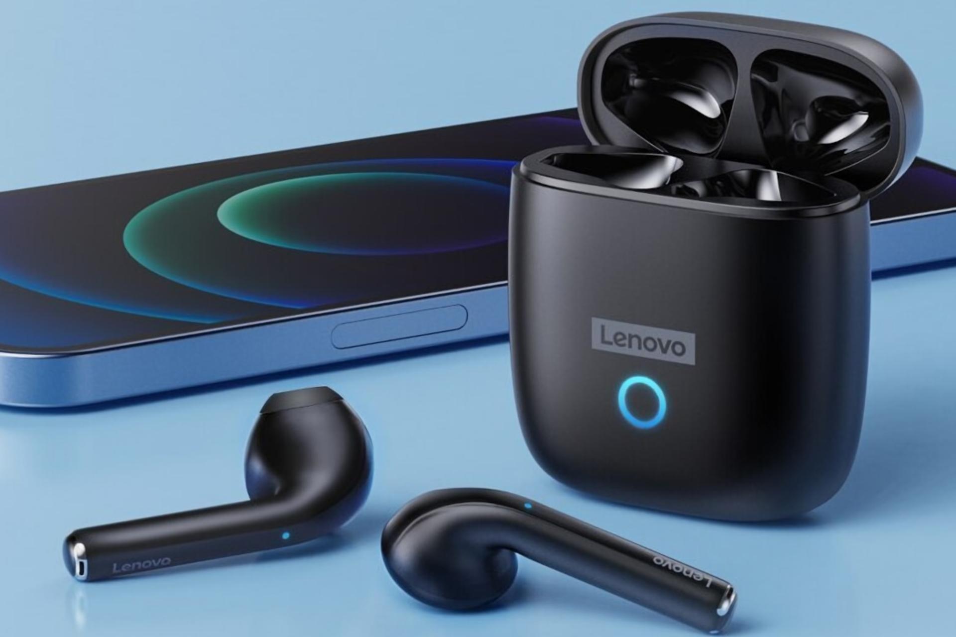 محفظه شارژ ایرباد بی سیم لنوو Lenovo LivePods LP50 مشکی