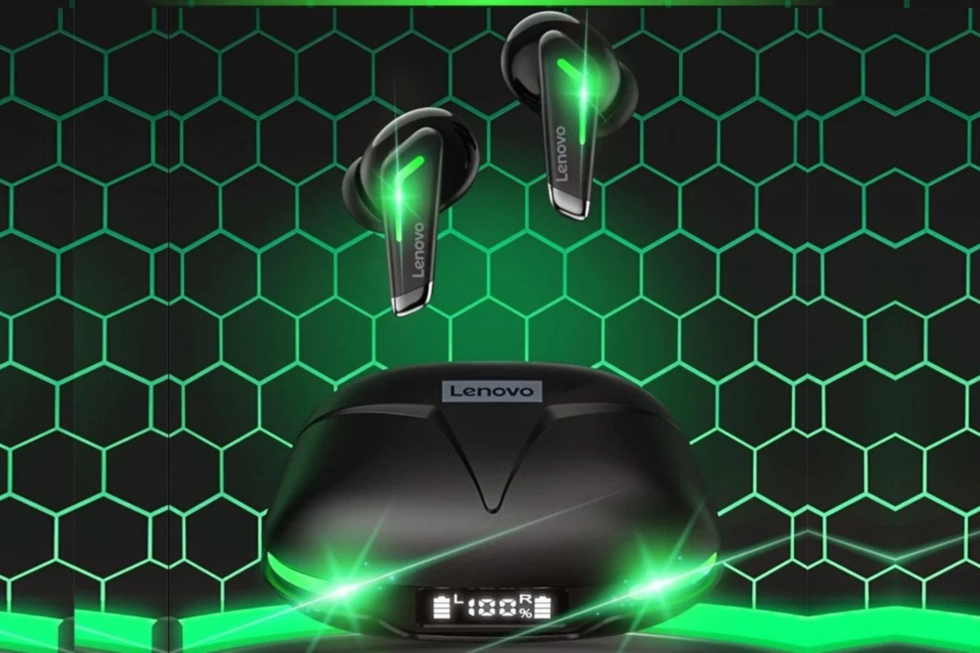 نمای روبرو ایرباد بی سیم لنوو Lenovo ThinkPlus LivePods GM3