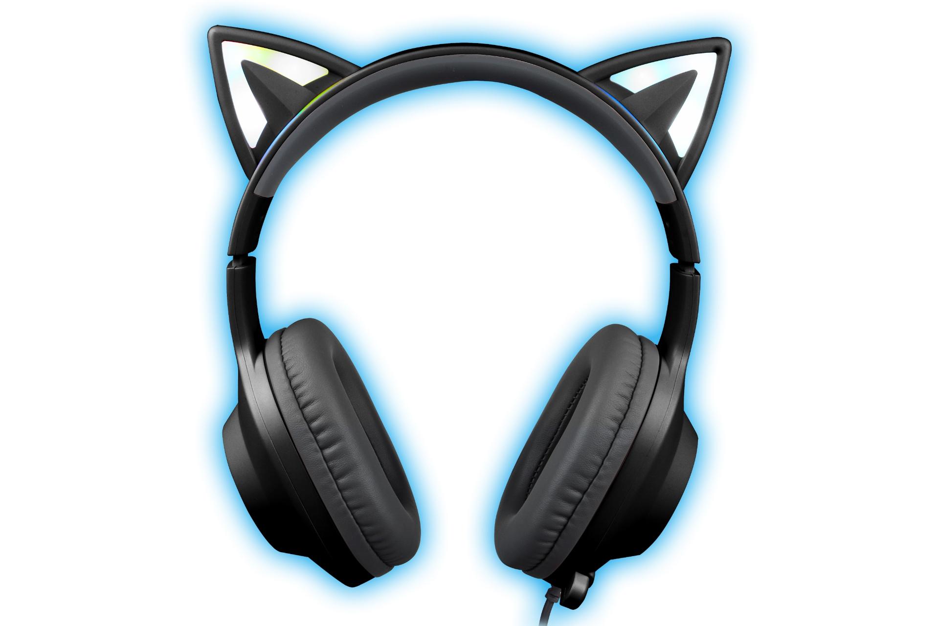 نمای روبرو هدست گیمینگ فاکس ایکس ری FoxXray FXR-BAL-62 ShinyCat مشکی