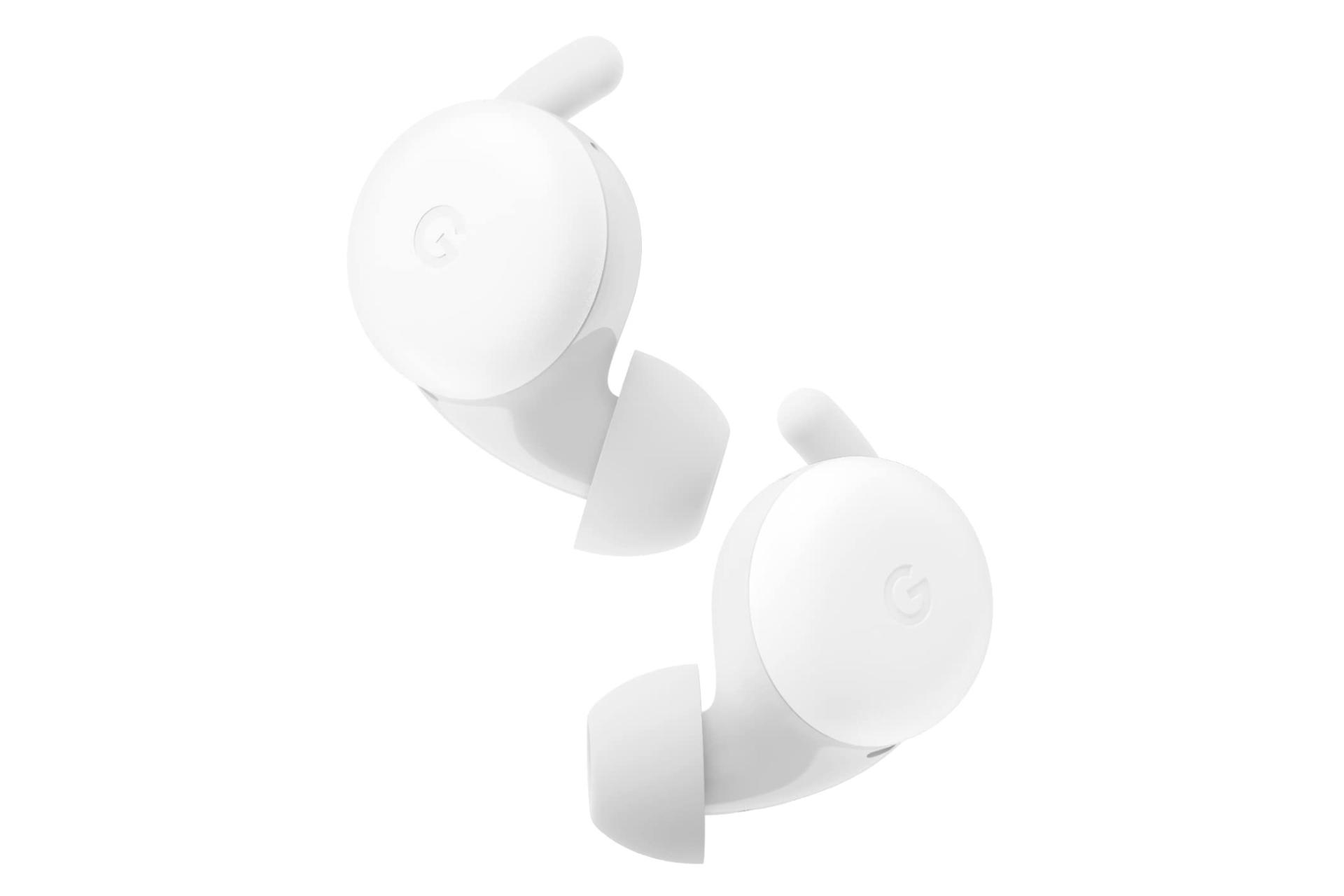 نمای جانبی ایرباد بی سیم گوگل پیکسل بادز سری آ / Google Pixel Buds A-Series سفید