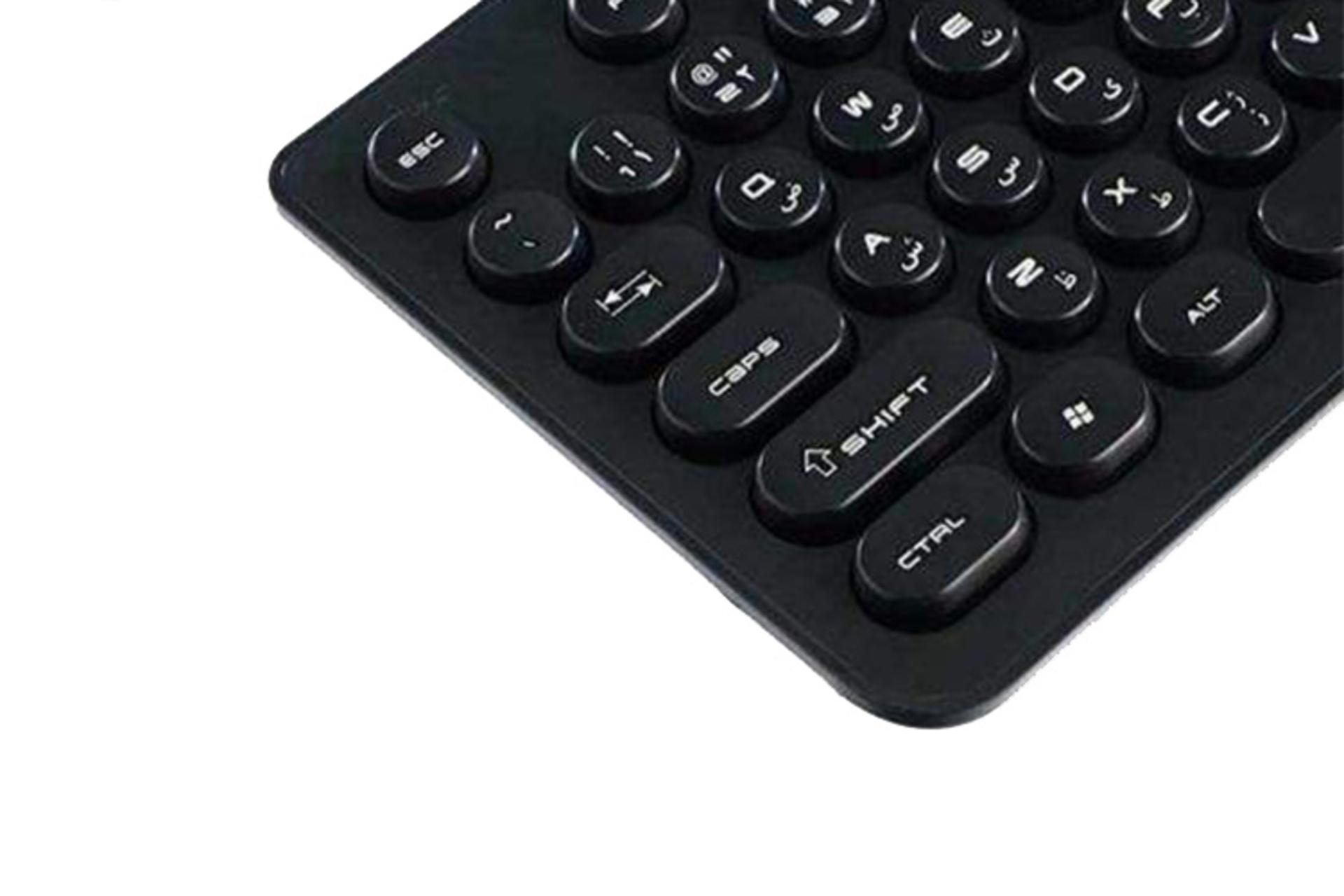 کیبورد تسکو TK-7001W رنگ مشکی از نمای نزدیک