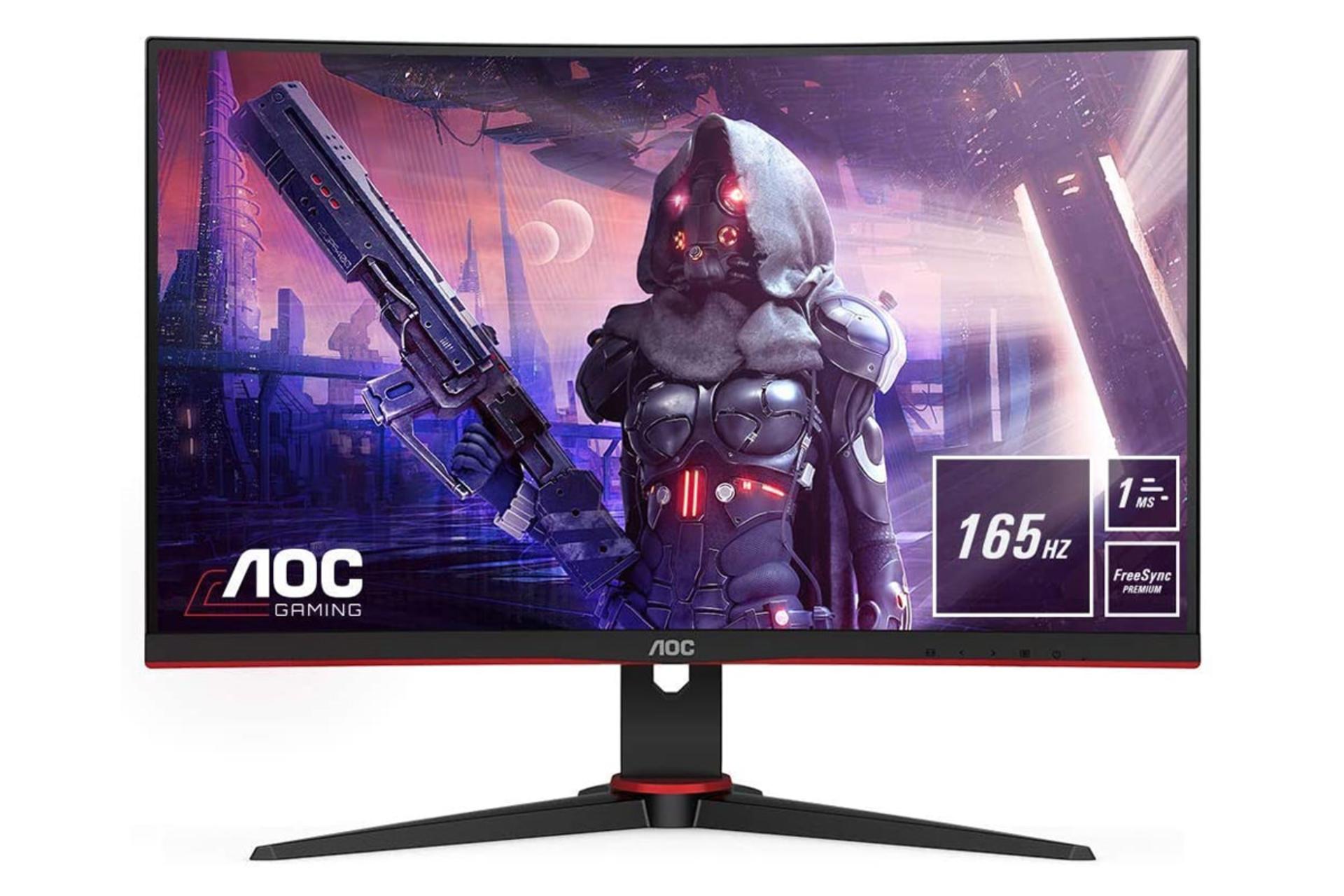 نمای جلو مانیتور ای او سی 24 اینچ مدل C24G2AE رنگ مشکی