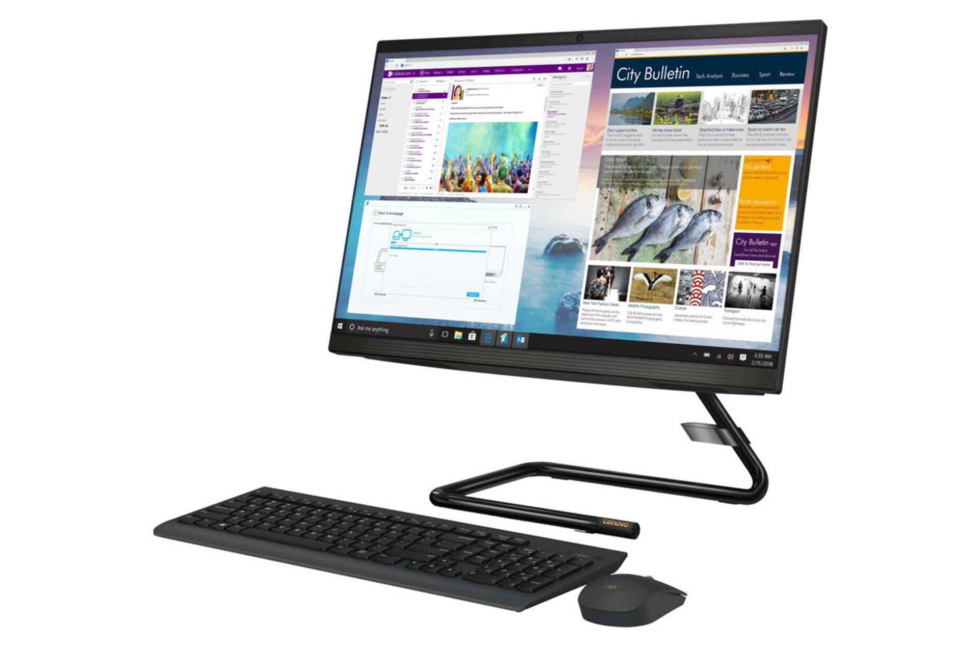 نمای جانبی کامپیوتر آل این وان All in One Lenovo IdeaCentre A340-24IWL