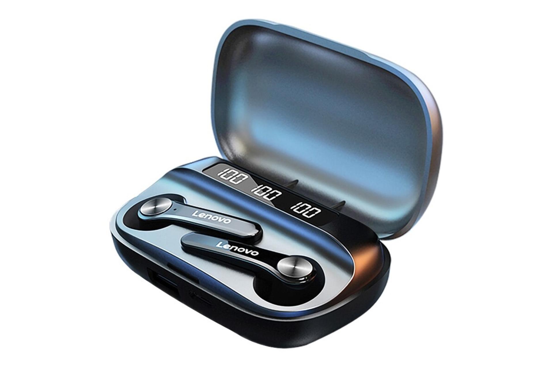 نمای جانبی ایرباد بی سیم لنوو Lenovo QT81 مشکی