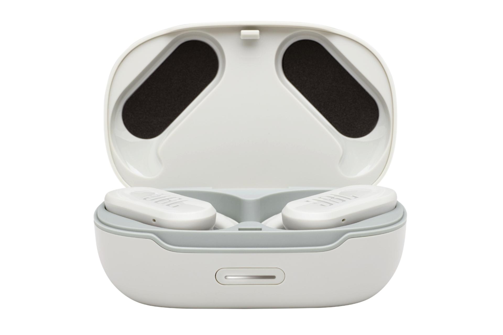 محفظه شارژ ایرباد بی سیم جی بی ال JBL Endurance Peak II سفید