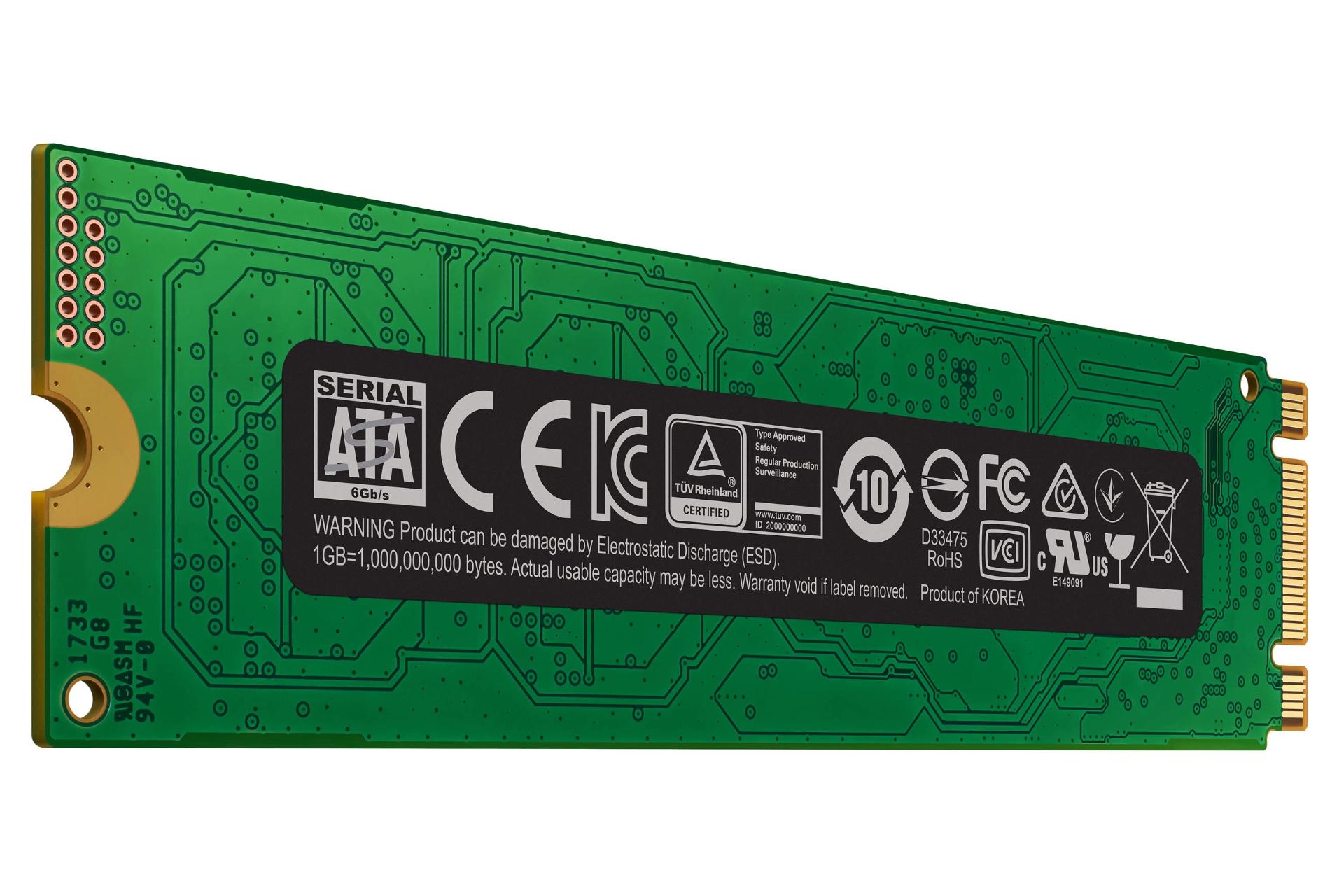 نمای چپ پشت SSD سامسونگ Samsung 860 EVO SATA M.2