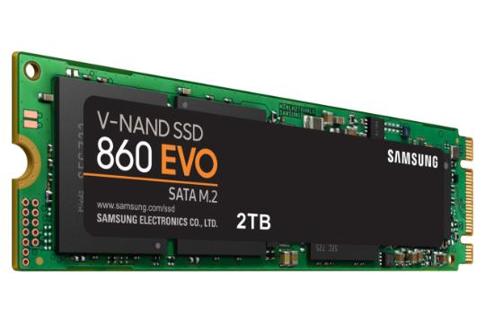 نمای چپ SSD سامسونگ Samsung 860 EVO SATA M.2 2TB ظرفیت 2 ترابایت