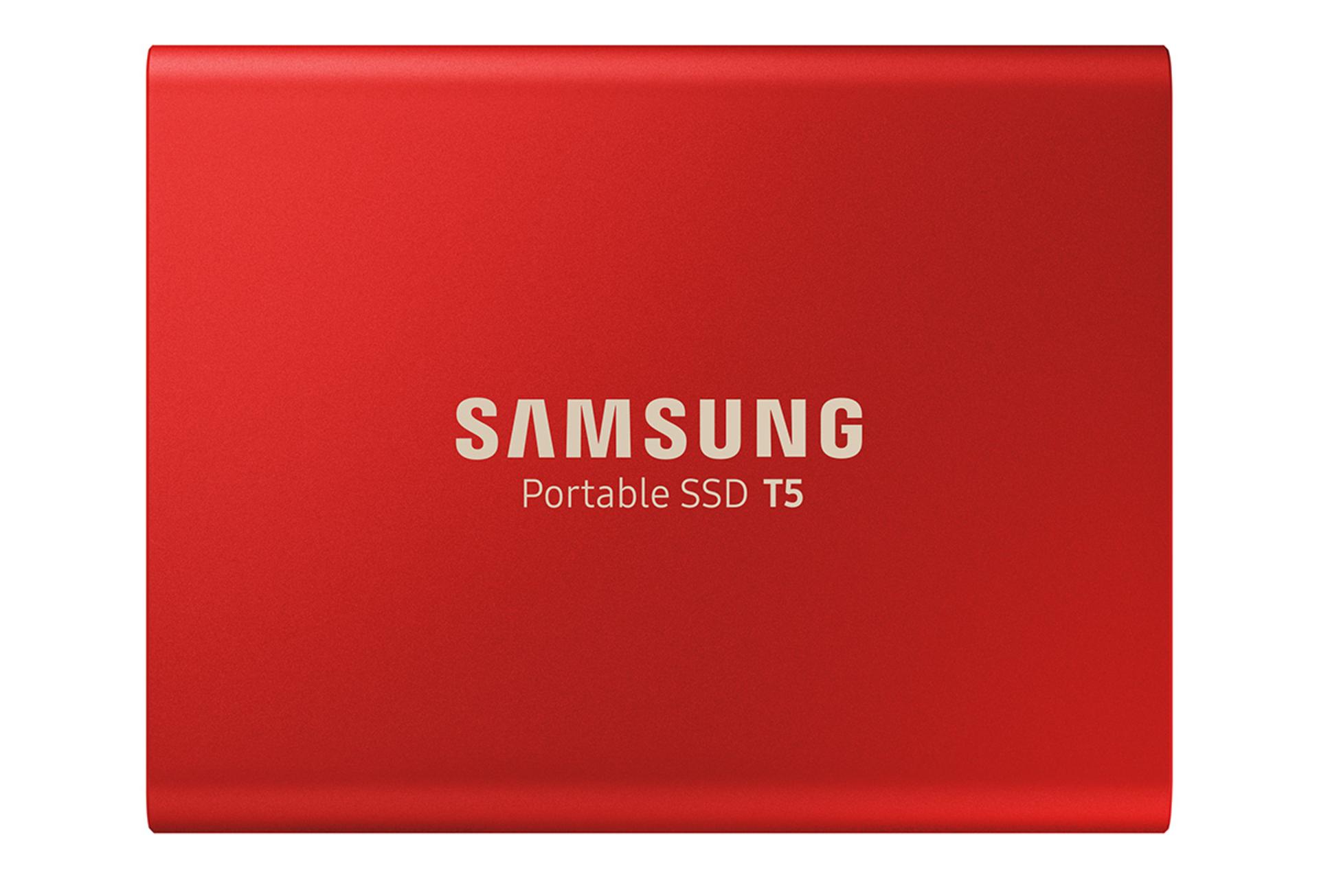 نمای روی حافظه SSD اکسترنال سامسونگ T5 ظرفیت 1 ترابایت رنگ قرمز