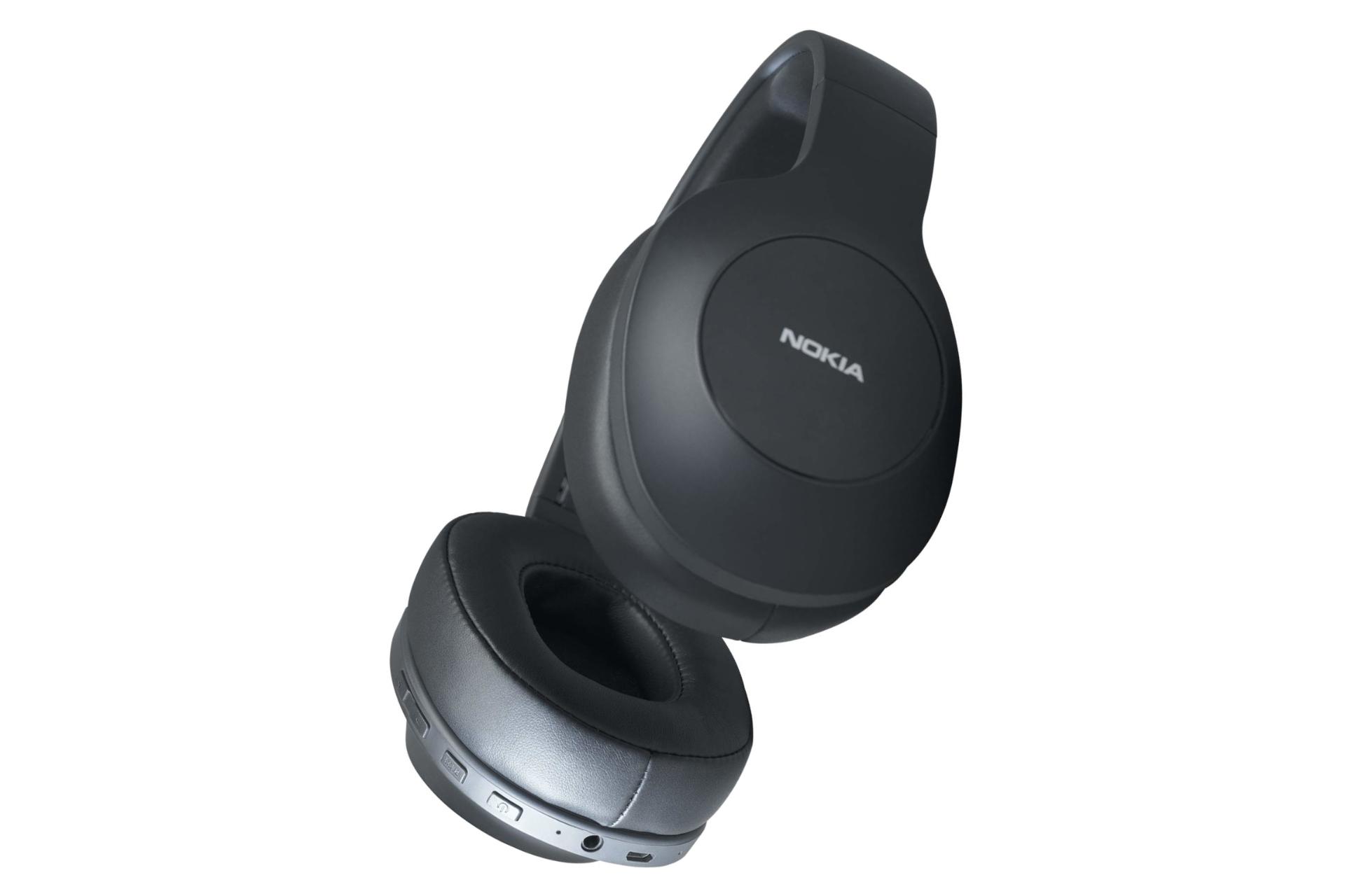 نمای جانبی هدفون بی سیم نوکیا Nokia Essential Wireless Headphones E1200 مشکی