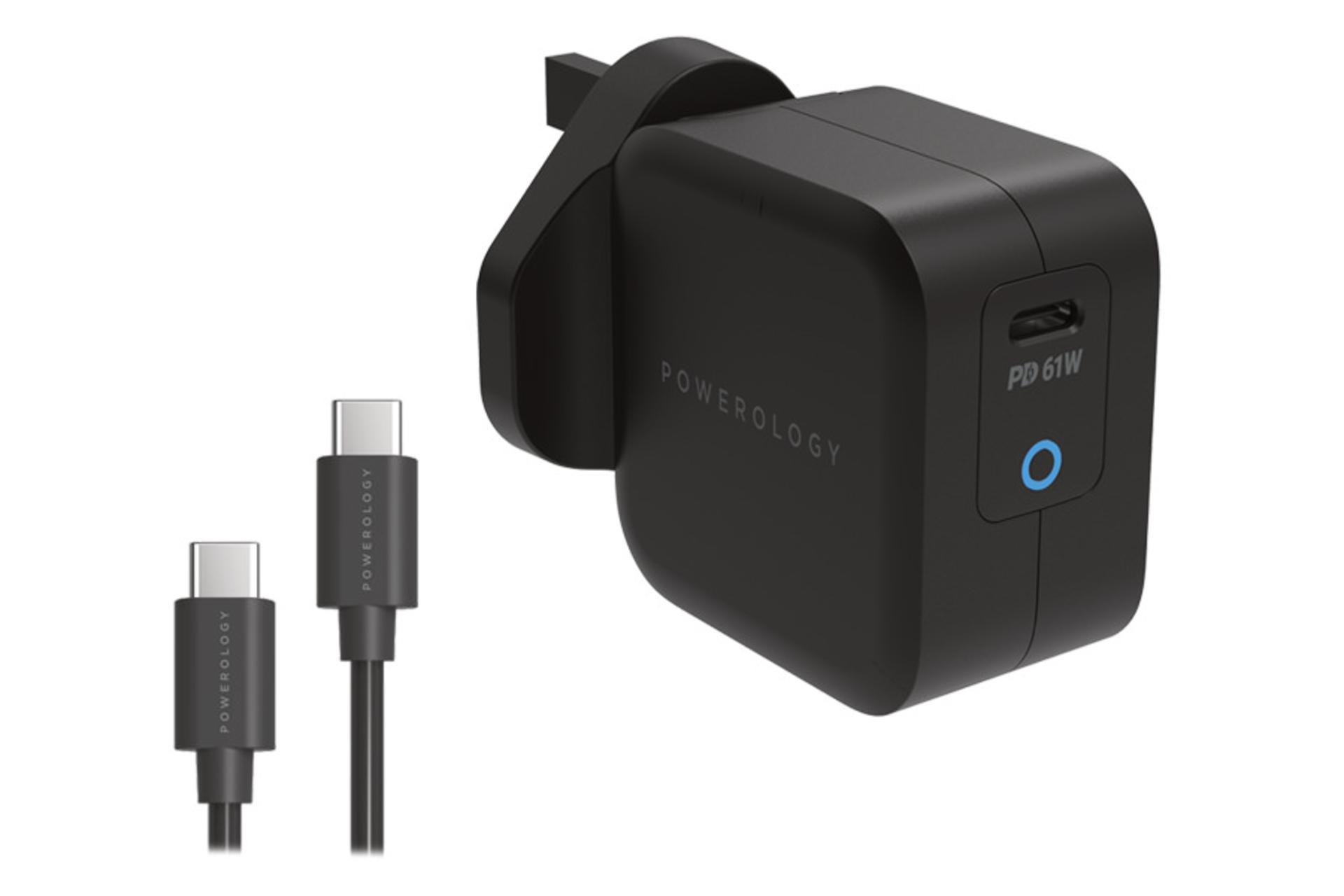 شارژر پاورولوجی P61PDWUKCBK همراه کابل