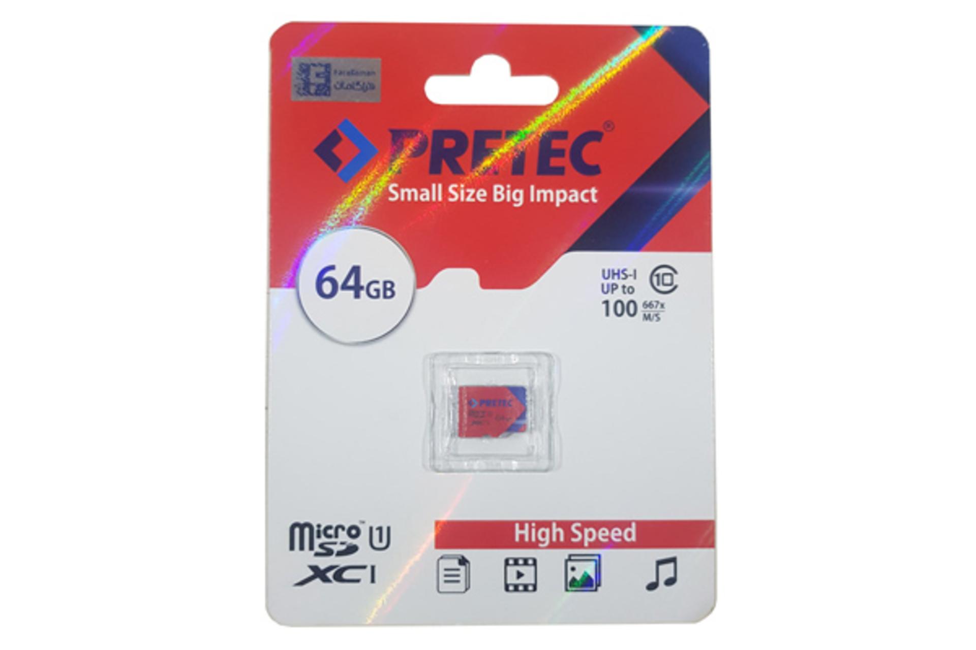 جعبه کارت حافظه پرتک microSDXC با ظرفیت 64 گیگابایت کلاس 10