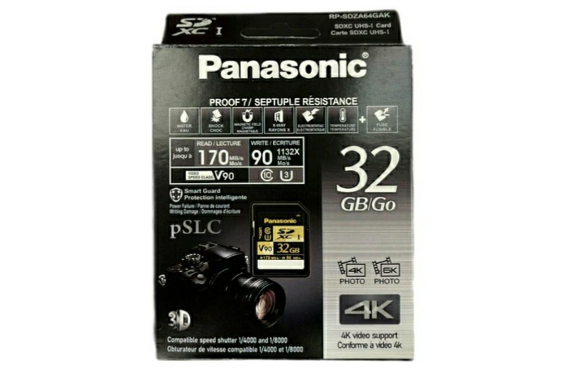 جعبه کارت حافظه پاناسونیک microSDHC با ظرفیت 32 گیگابایت مدل RP-SDZA32G V90 کلاس 10