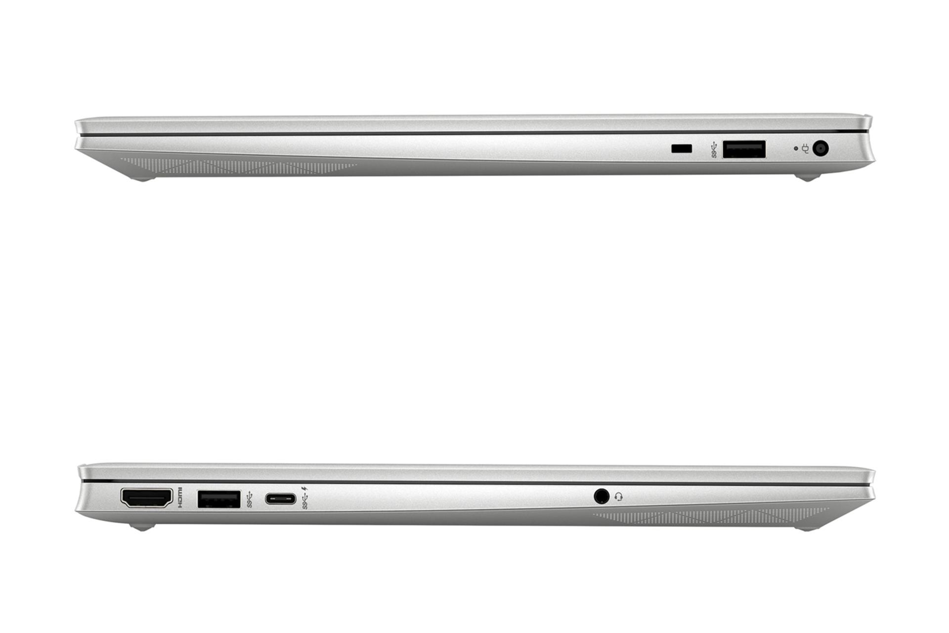 نمای کنار لپ تاپ اچ پی پاویلیون 15-EG0354 و نمایش پورت ها