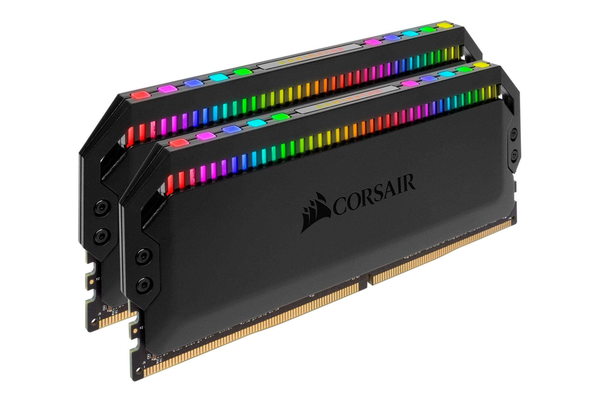 رم کورسیر DOMINATOR PLATINUM RGB ظرفیت 32 گیگابایت (2x16) از نوع DDR4-3200 نمای جانبی