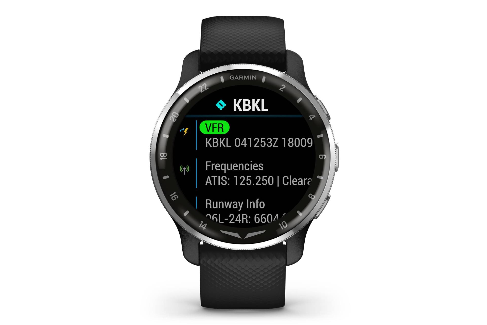 نمای روبرو ساعت هوشمند گارمین Garmin D2 Air X10 مشکی