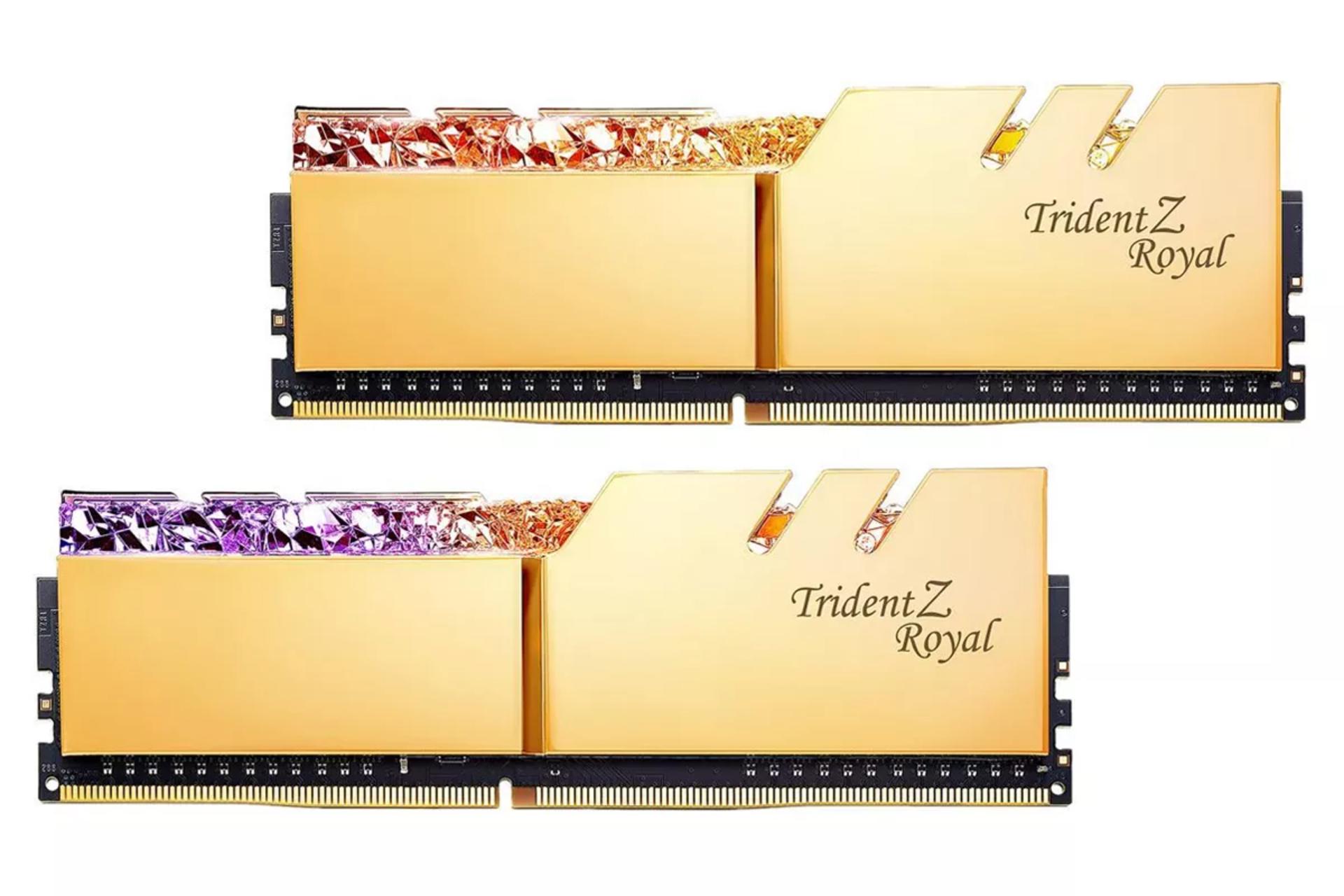 رم جی اسکیل Trident Z Royal ظرفیت 64 گیگابایت (2x32) از نوع DDR4-4400 طلایی