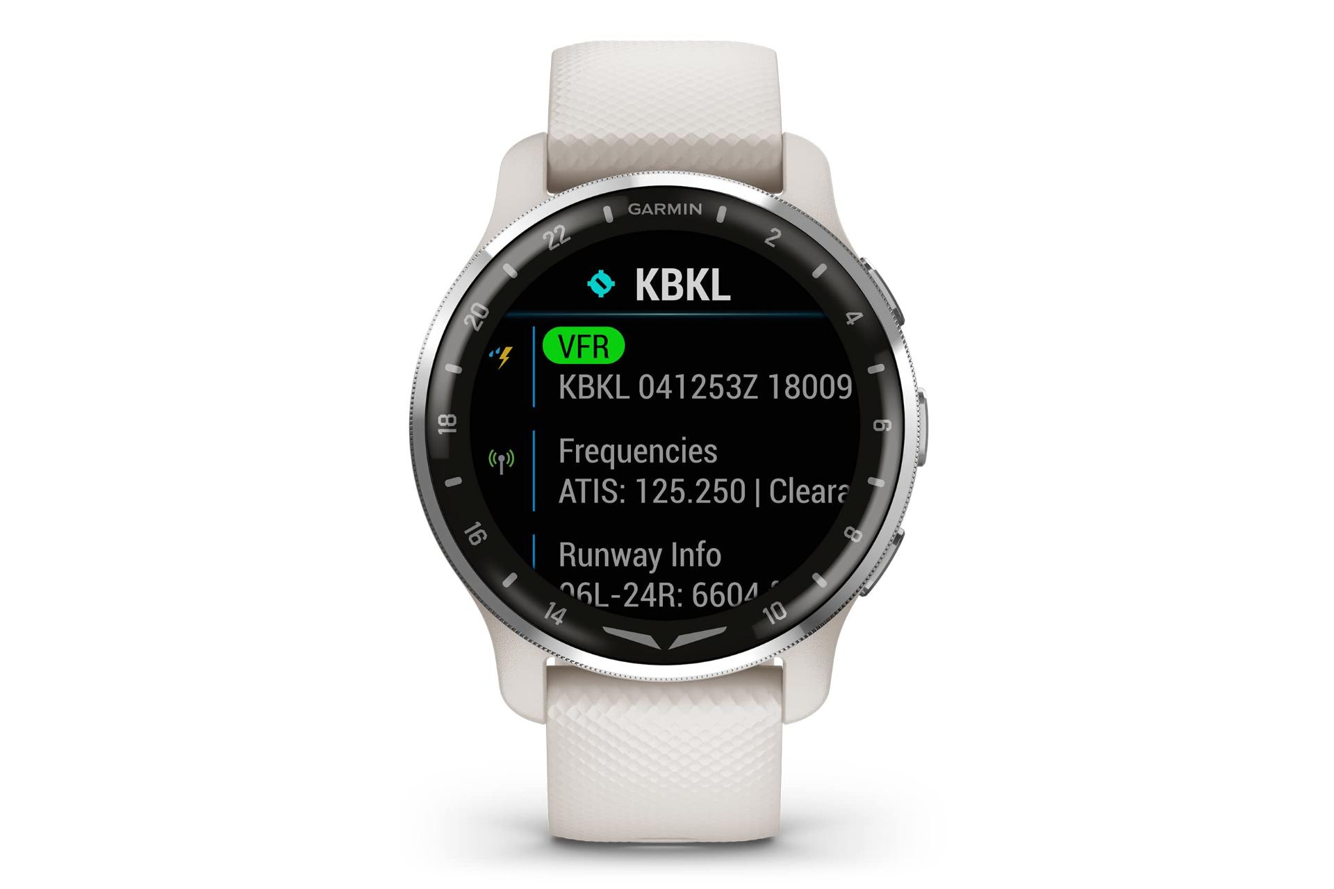 نمای روبرو ساعت هوشمند گارمین Garmin D2 Air X10 سفید استخوانی