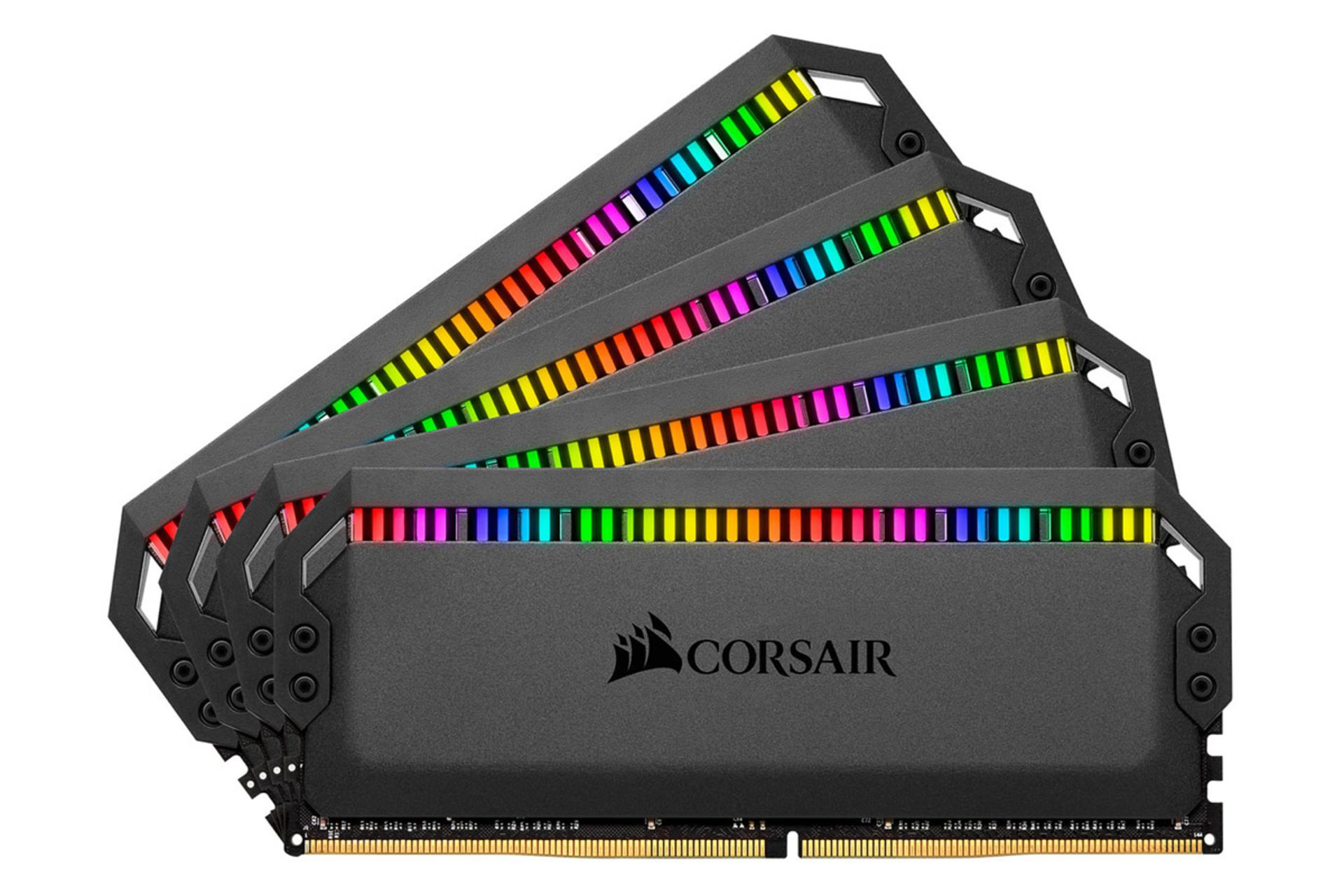 نمای جلو رم کورسیر DOMINATOR PLATINUM RGB ظرفیت 32 گیگابایت (4x8) از نوع DDR4-3600