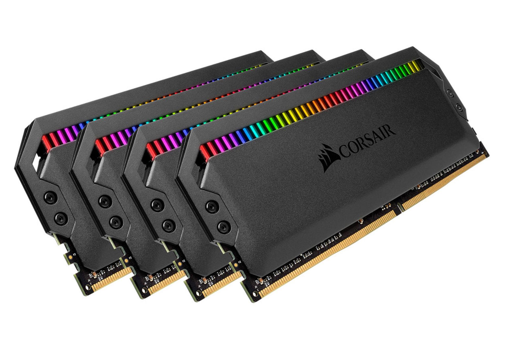 نمای کنار رم کورسیر DOMINATOR PLATINUM RGB ظرفیت 32 گیگابایت (4x8) از نوع DDR4-3600