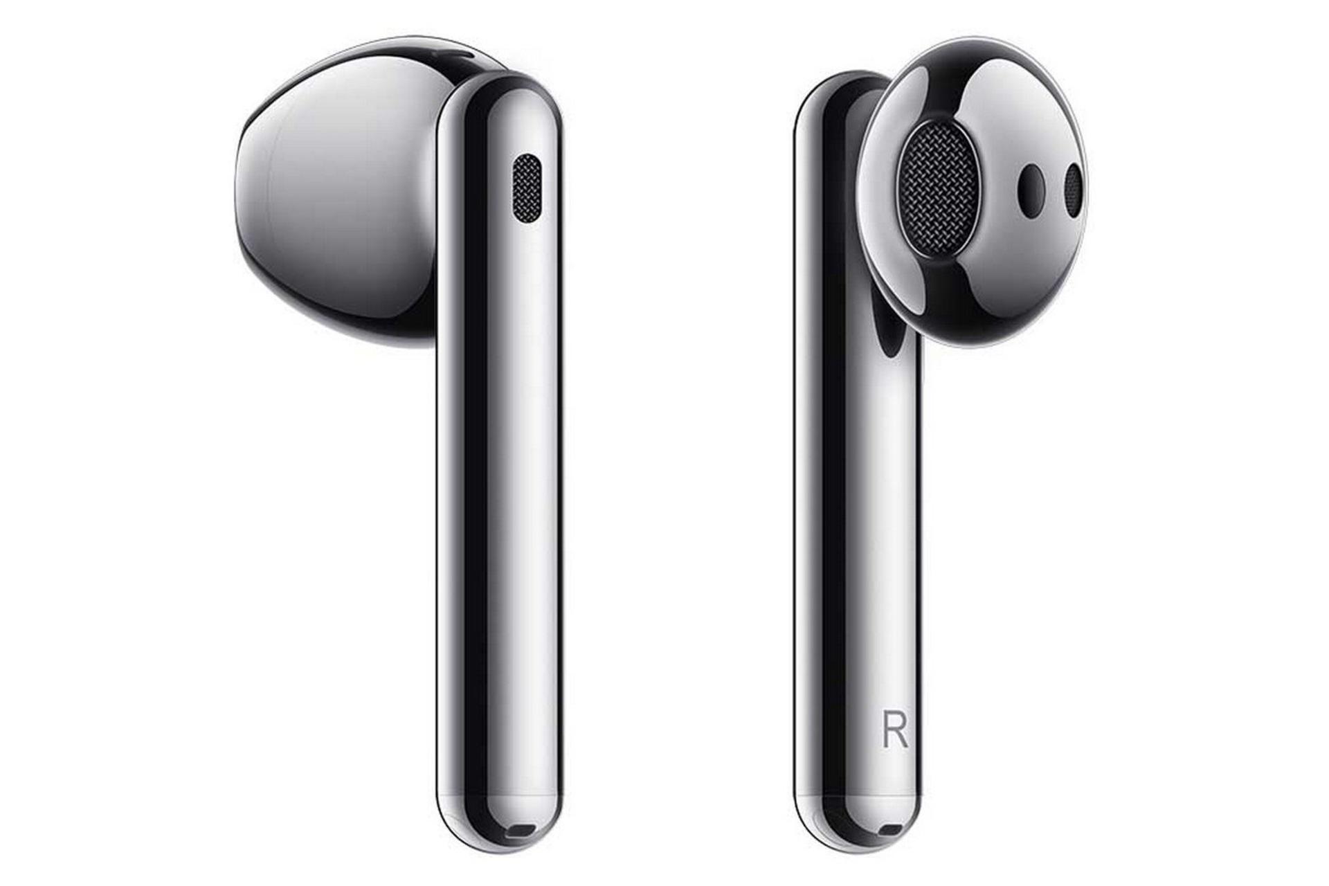 نمای جانبی ایرباد بی سیم هواوی Huawei FreeBuds 4 نقره ای
