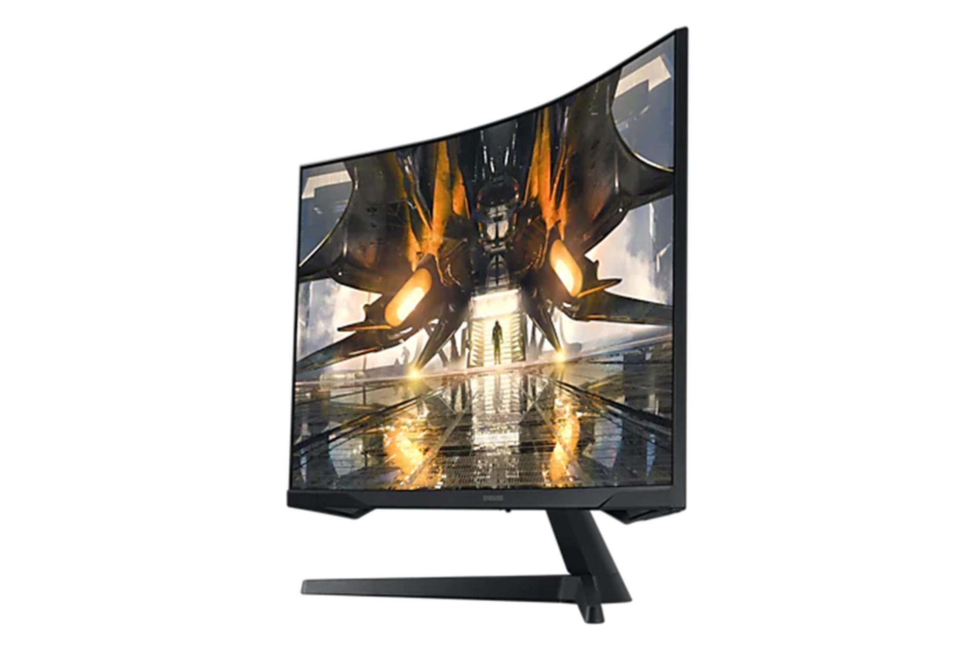 نمای نیم رخ مانیتور سامسونگ 32 اینچ مدل LS32AG550EM 