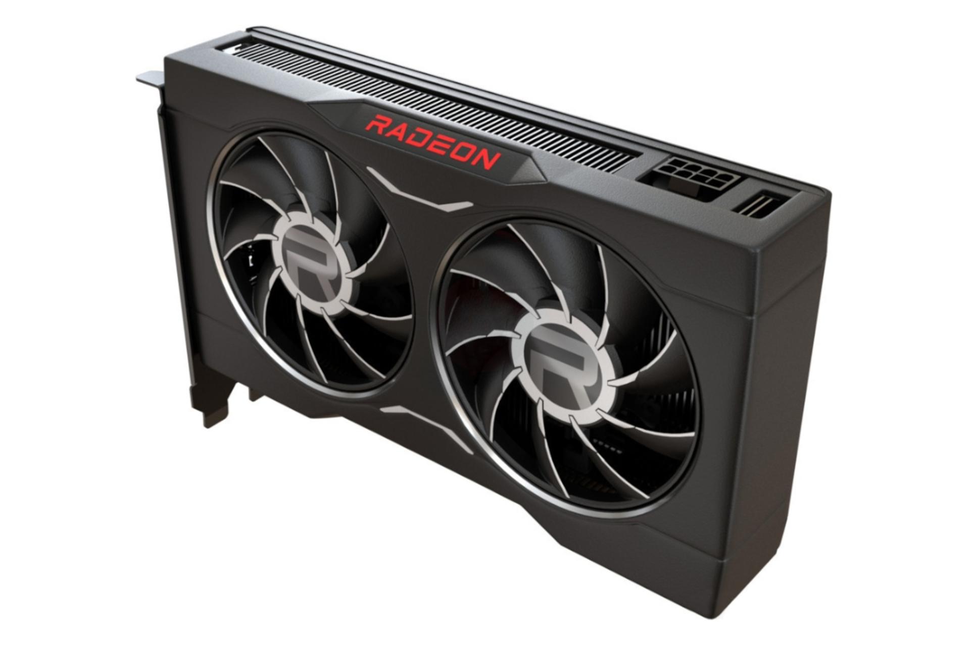 نمای جانبی کارت گرافیک AMD رادئون AMD Radeon RX 6650 XT