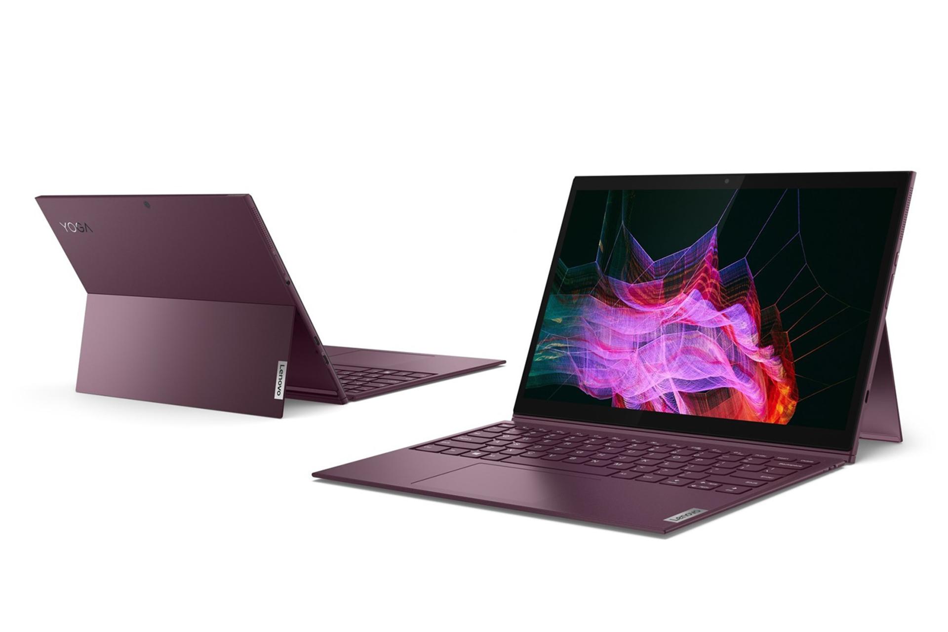 نمای نیمرخ و پشت لپ تاپ لنوو یوگا دوئت 7i