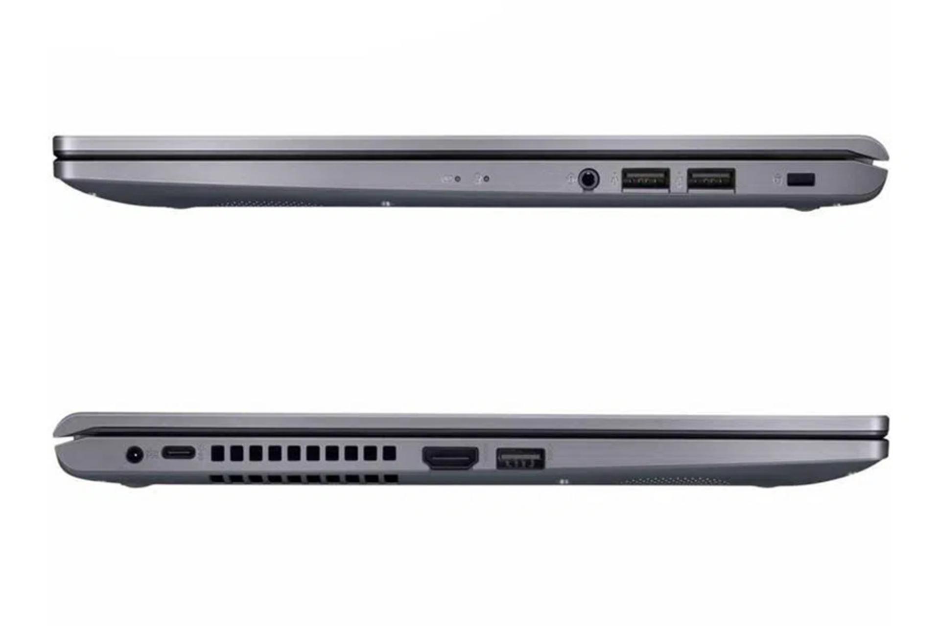 نمای کنار لپ تاپ ایسوس ویووبوک R565FA و نمایش پورت ها