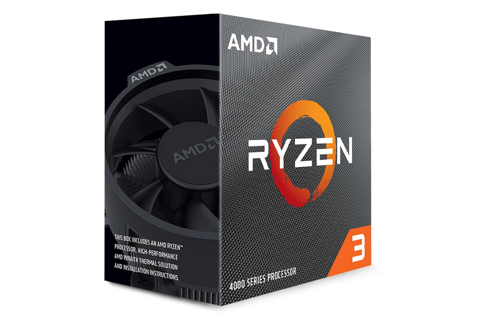 نمای چپ جعبه پردازنده ای ام دی رایزن AMD Ryzen 3 4100
