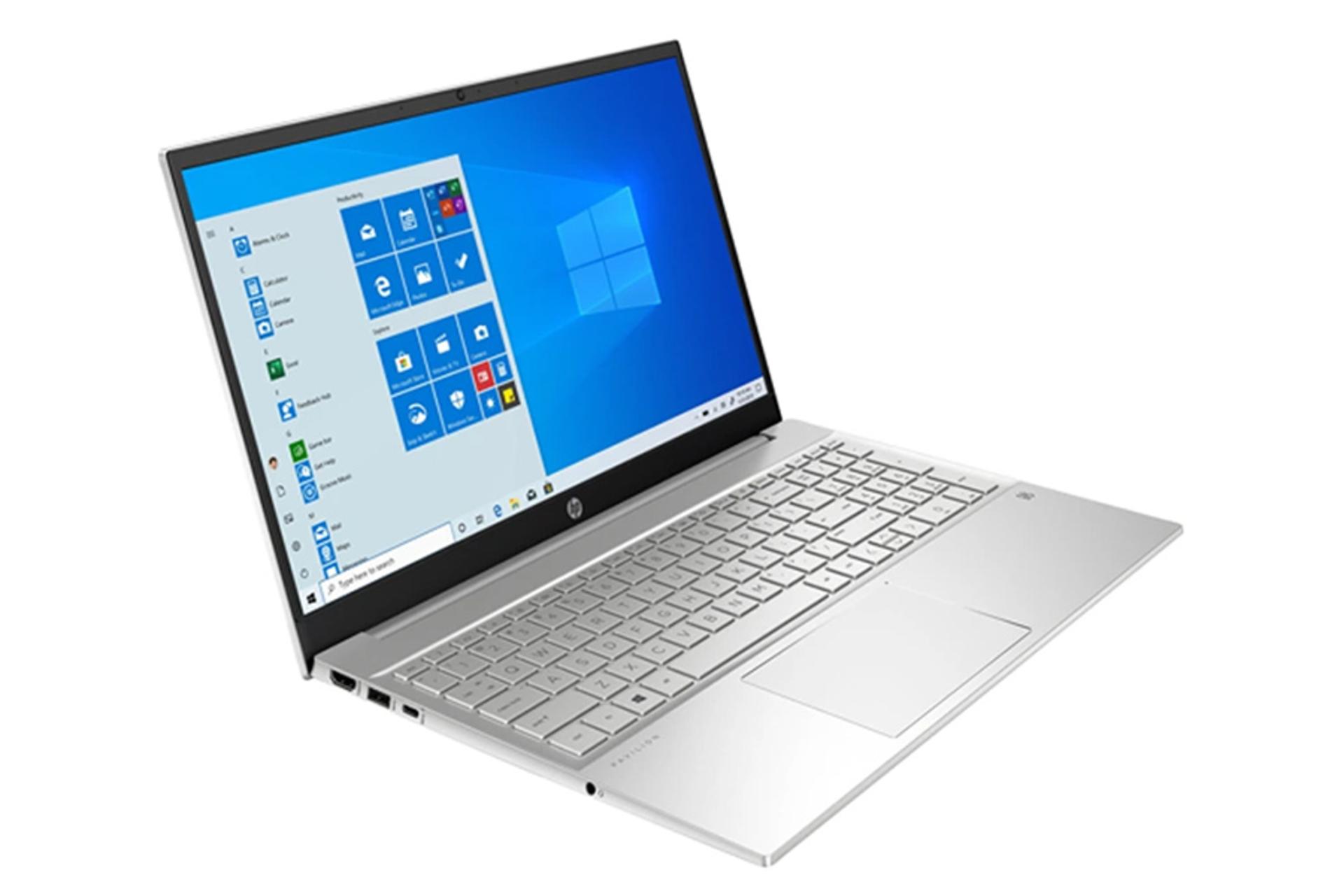 نمای نیمرخ لپ تاپ اچ پی پاویلیون 15-EG1025CL رنگ سیلور