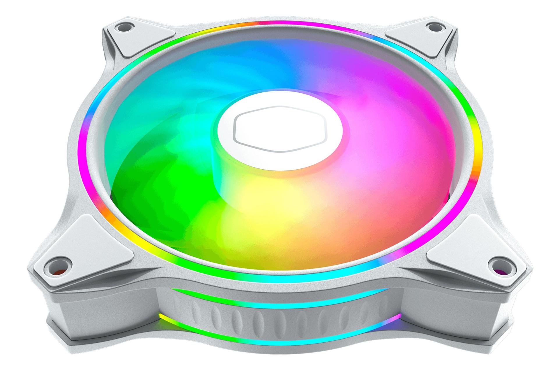 نمای بالا فن کیس کولر مستر MASTERFAN MF140 HALO WHITE EDITION