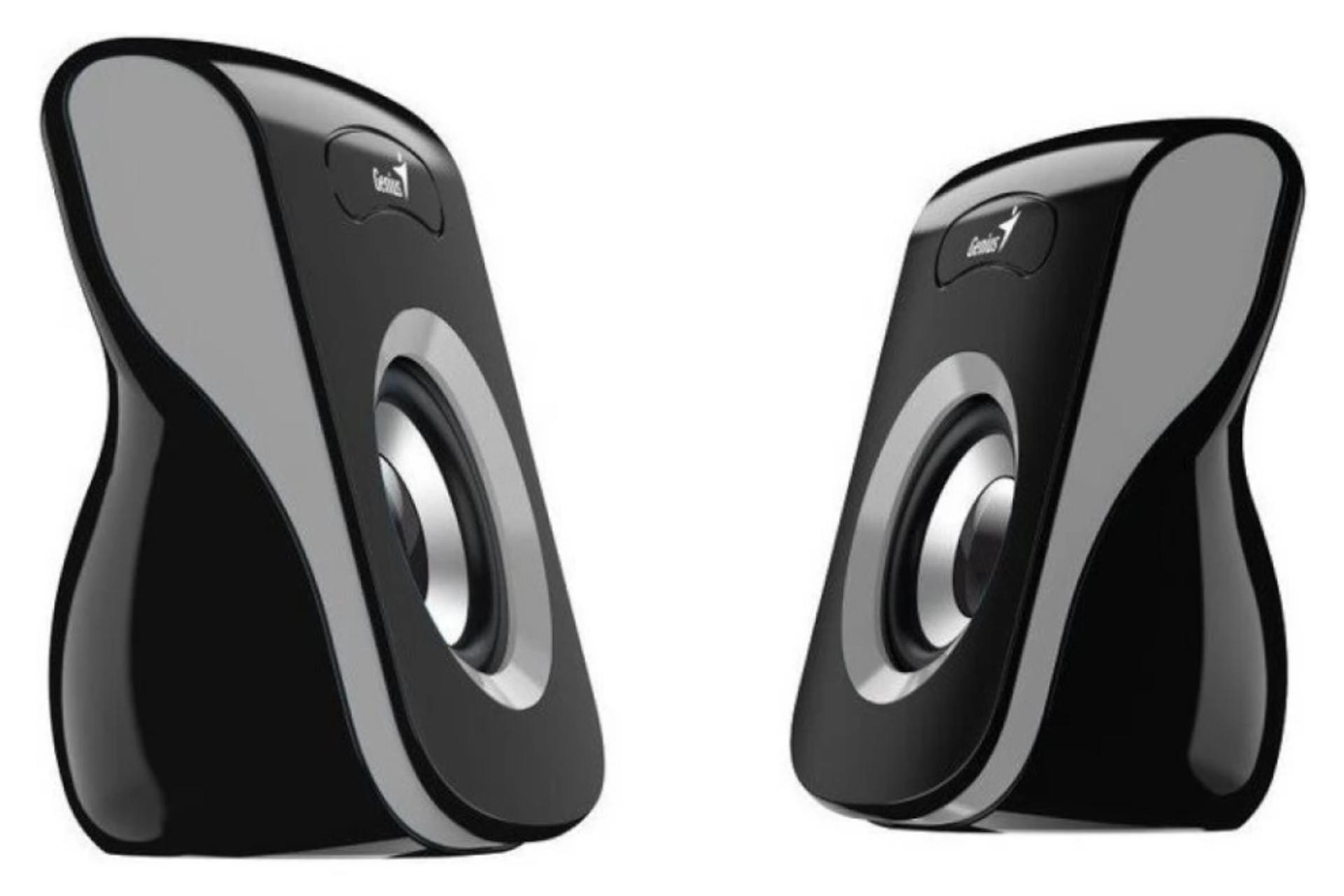 نمای جانبی اسپیکر جنیوس Genius SP-Q180 مشکی و خاکستری