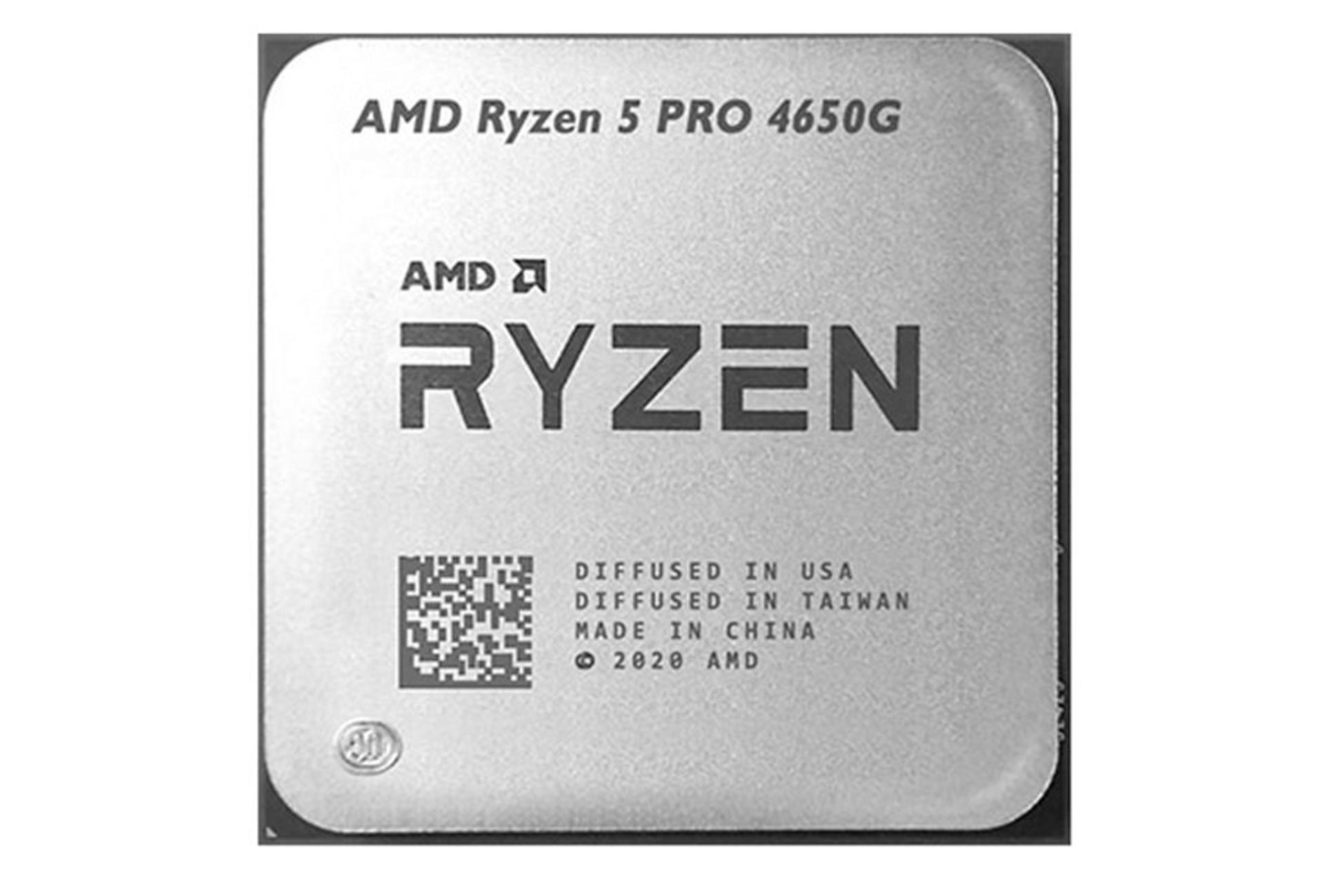 نمای جلو پردازنده AMD رایزن 5 پرو 4650G