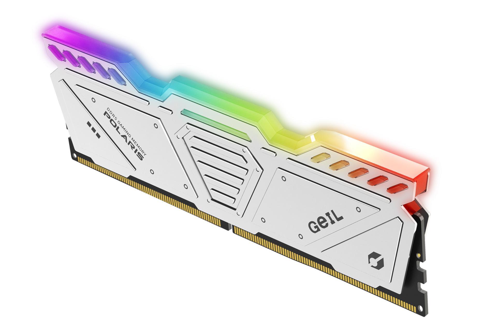 رم گیل Polaris ظرفیت 32 گیگابایت (2x16) از نوع DDR4-4800 نمای جانبی سفید