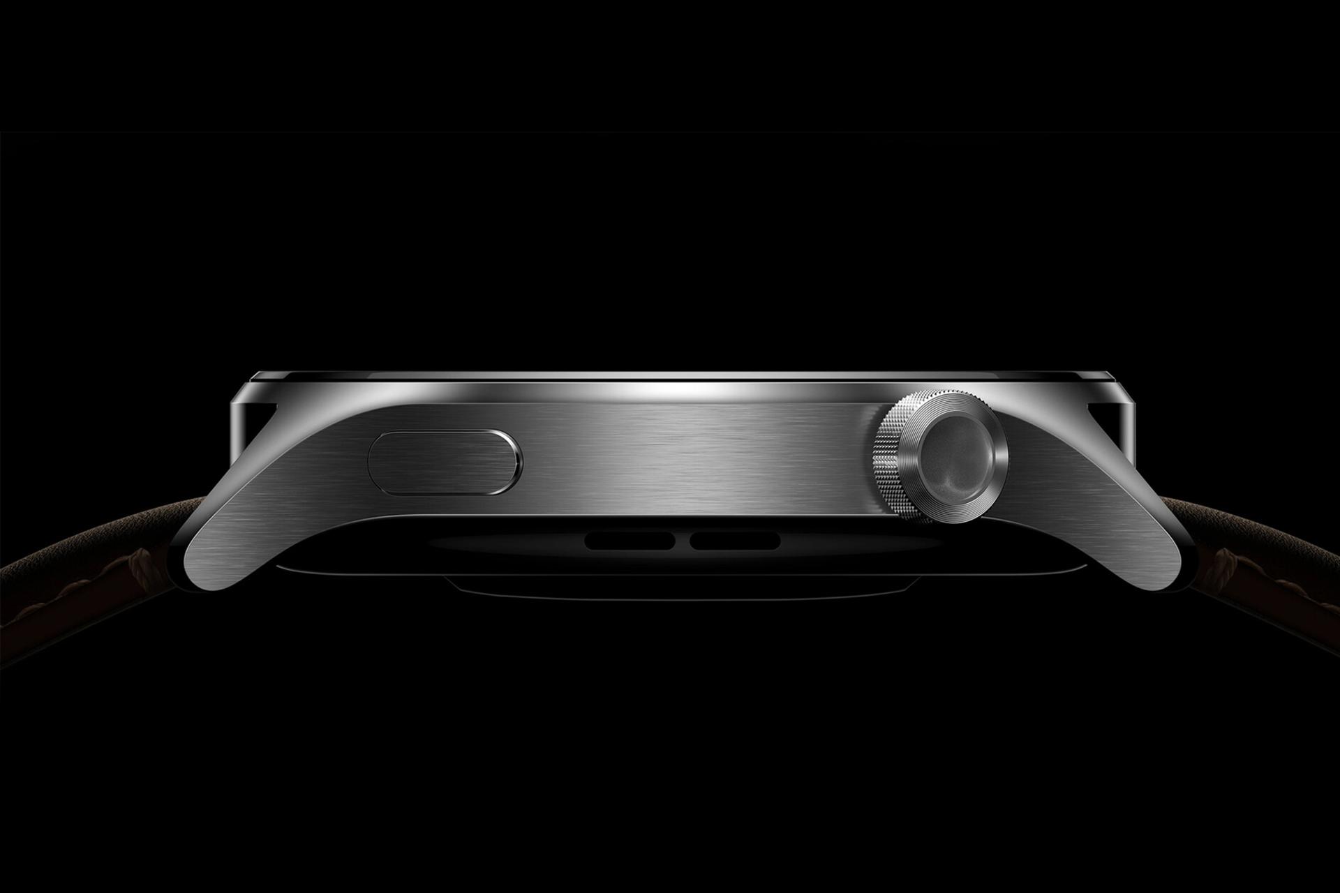 نمای کنار ساعت هوشمند شیائومی واچ S1 پرو و نمایش ضخامت