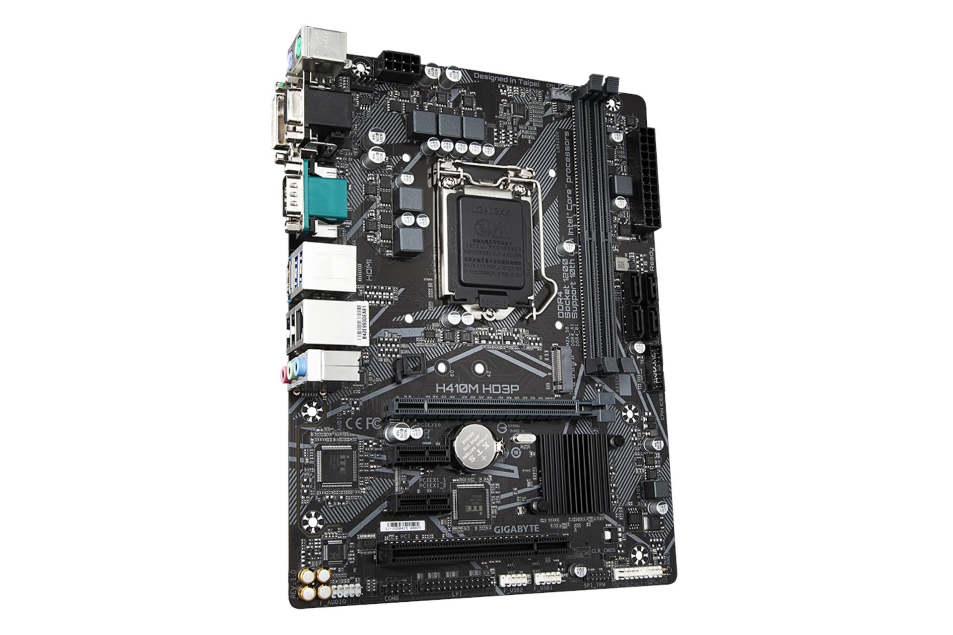 نمای چپ مادربرد گیگابایت GIGABYTE H410M HD3P (rev. 1.x)