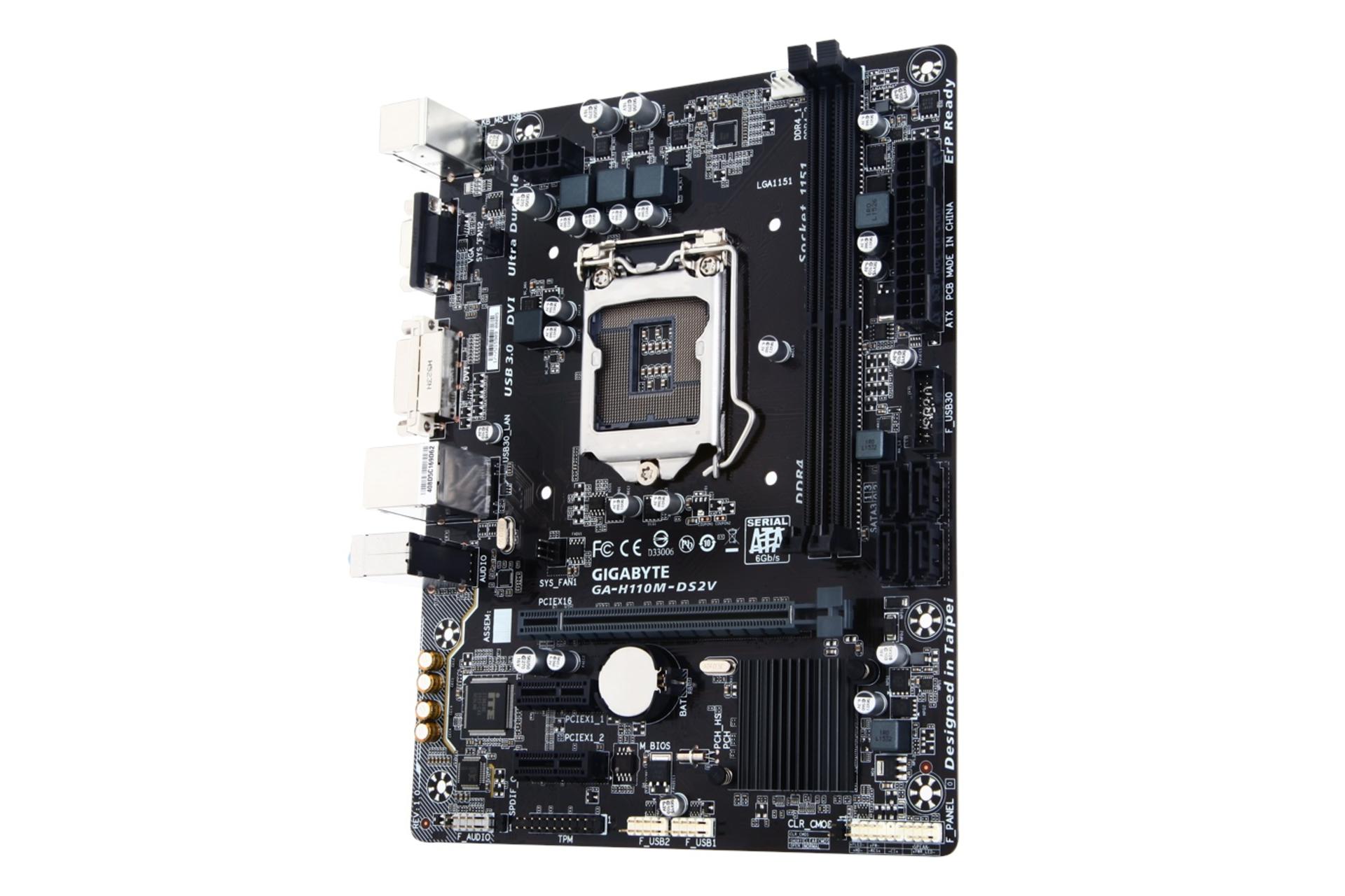 نمای راست مادربرد گیگابایت GIGABYTE GA-H110M-DS2V (rev. 1.0)