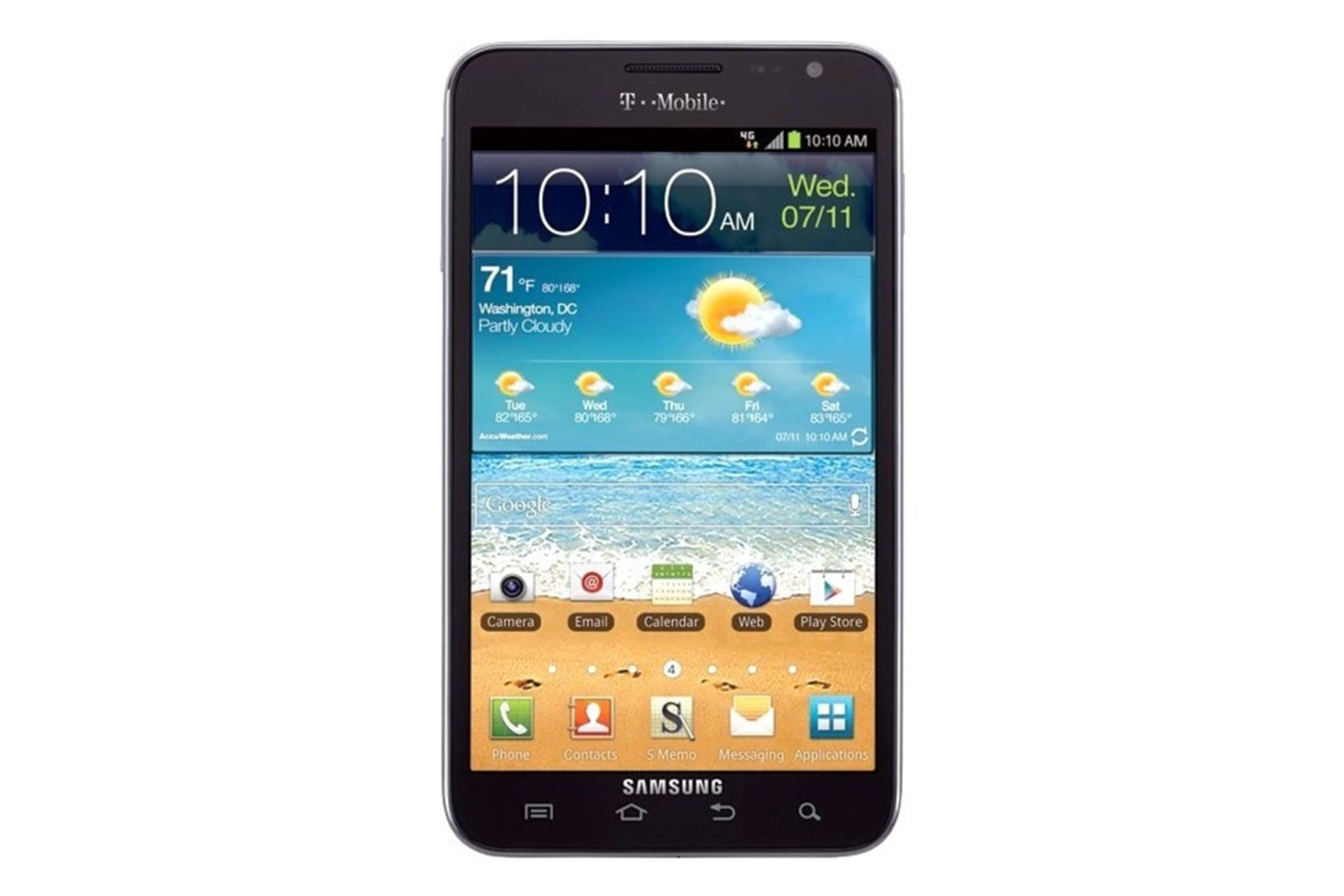 نمای جلو گوشی سامسونگ گلکسی نوت T879