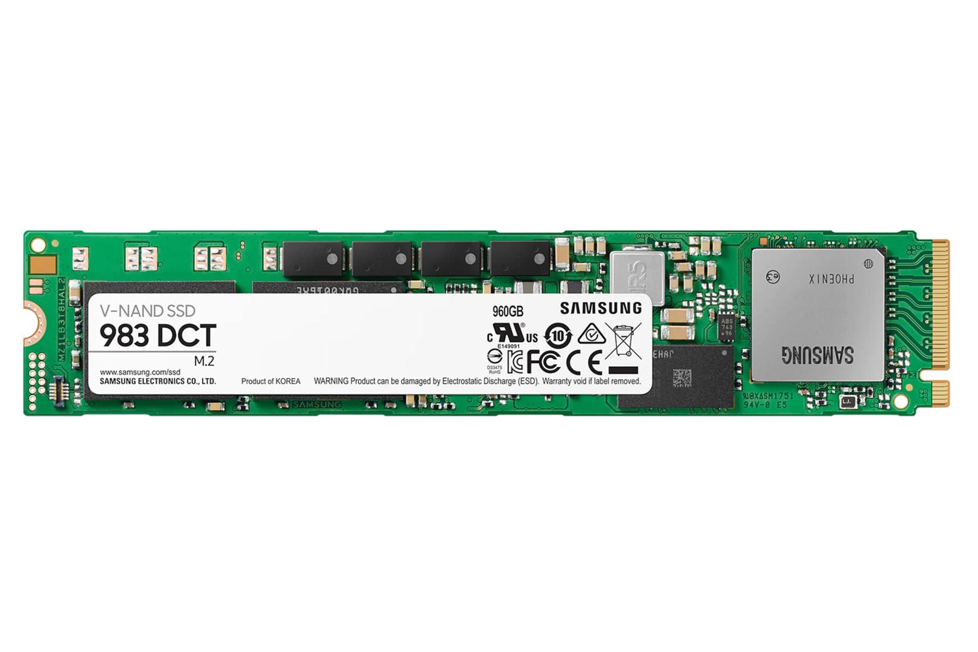 نمای روبرو SSD سامسونگ 983 DCT NVMe M.2 ظرفیت 960 گیگابایت