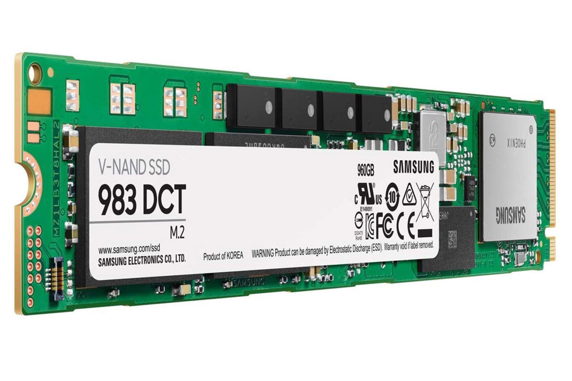 نمای چپ SSD سامسونگ 983 DCT NVMe M.2 ظرفیت 960 گیگابایت