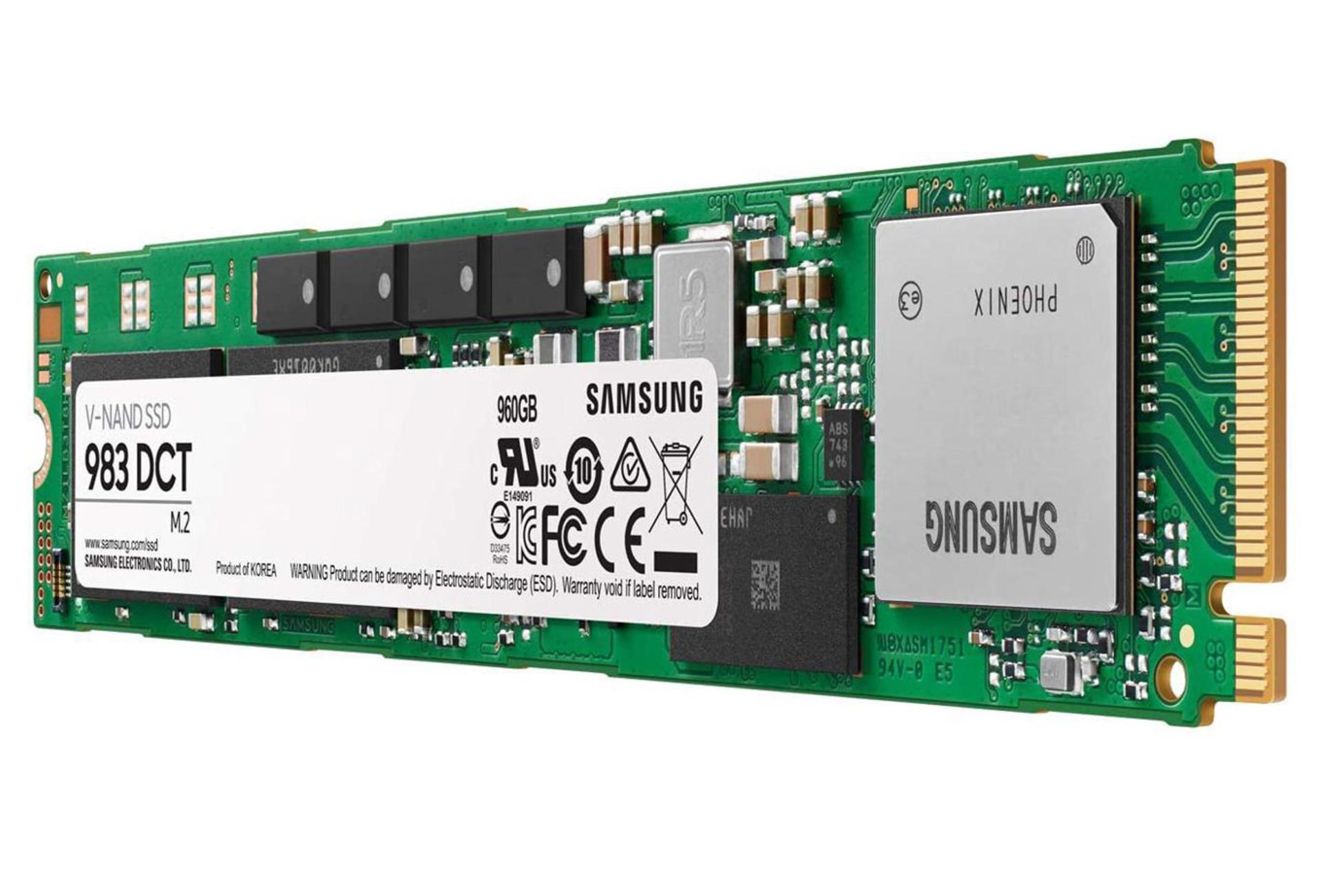 نمای راست SSD سامسونگ 983 DCT NVMe M.2 ظرفیت 960 گیگابایت