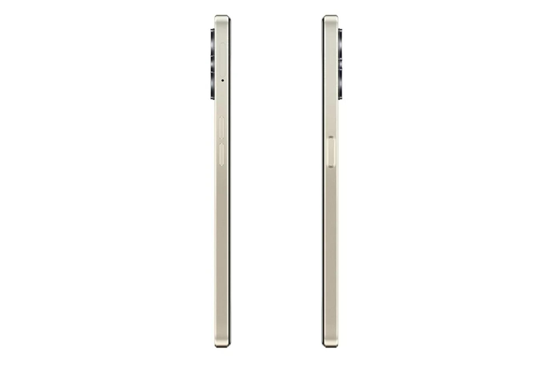 نمای جانبی گوشی موبایل ریلمی Realme 9i 5G طلایی